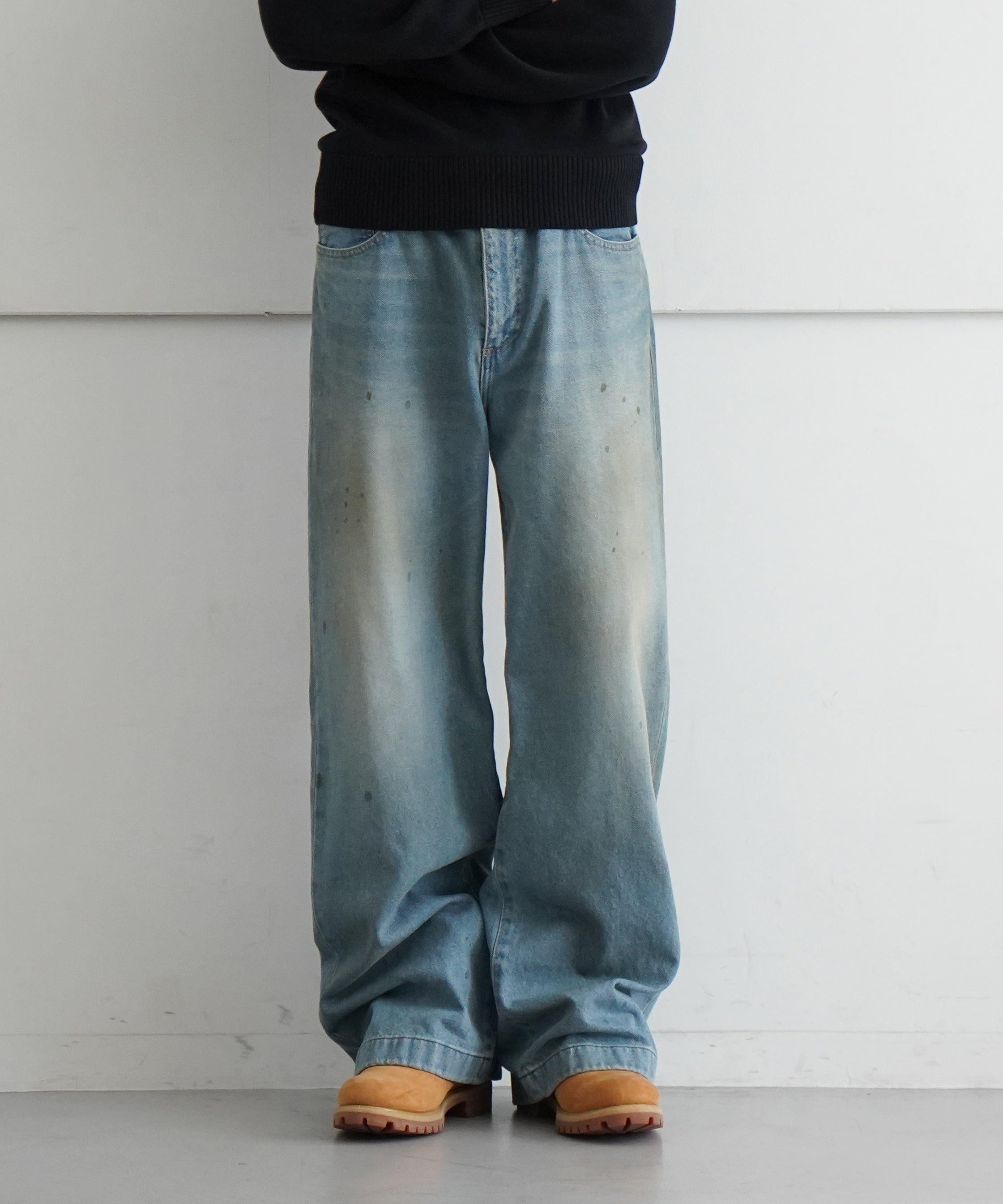 【EXCLUSIVE】NEONSIGN Loose denim pants v1.2 "BLACK USED"
