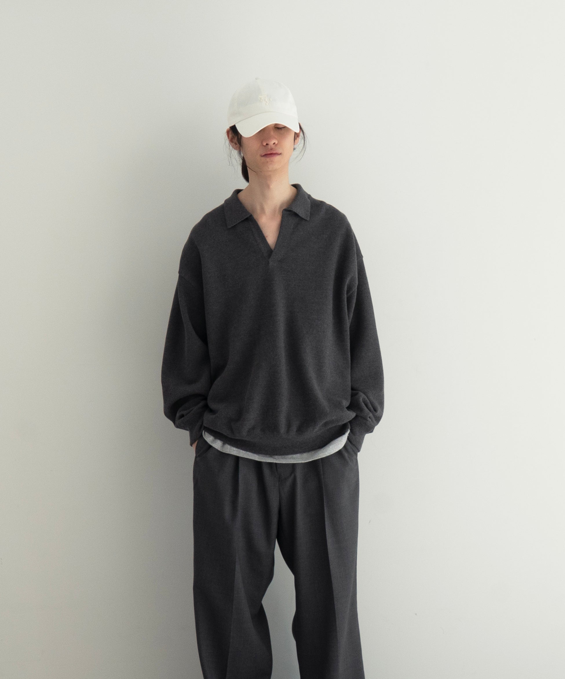 crepuscule Co/wo moss stitch skipper "DK.GRAY"