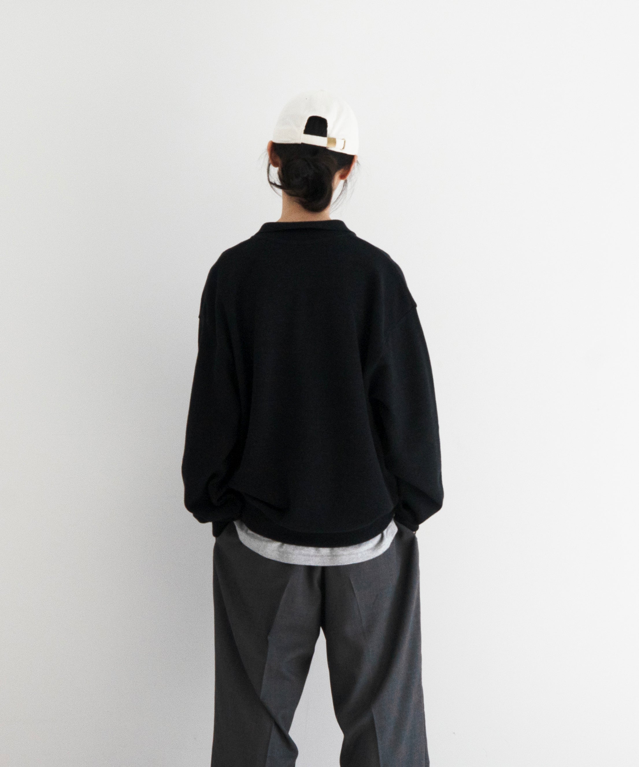 crepuscule Co/wo moss stitch skipper "BLACK"