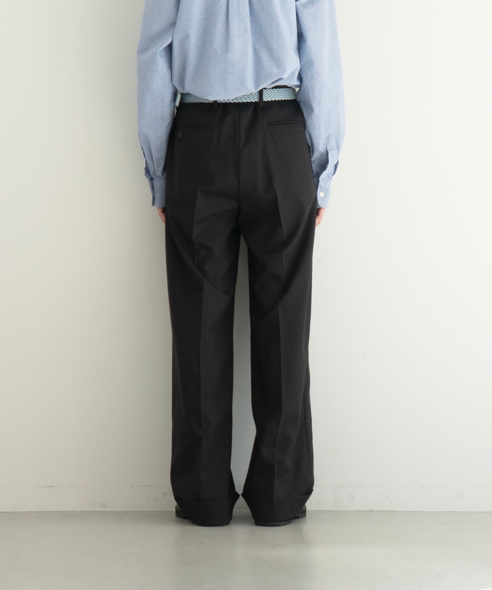 KAIKO Wool wide slacks "BLACK"