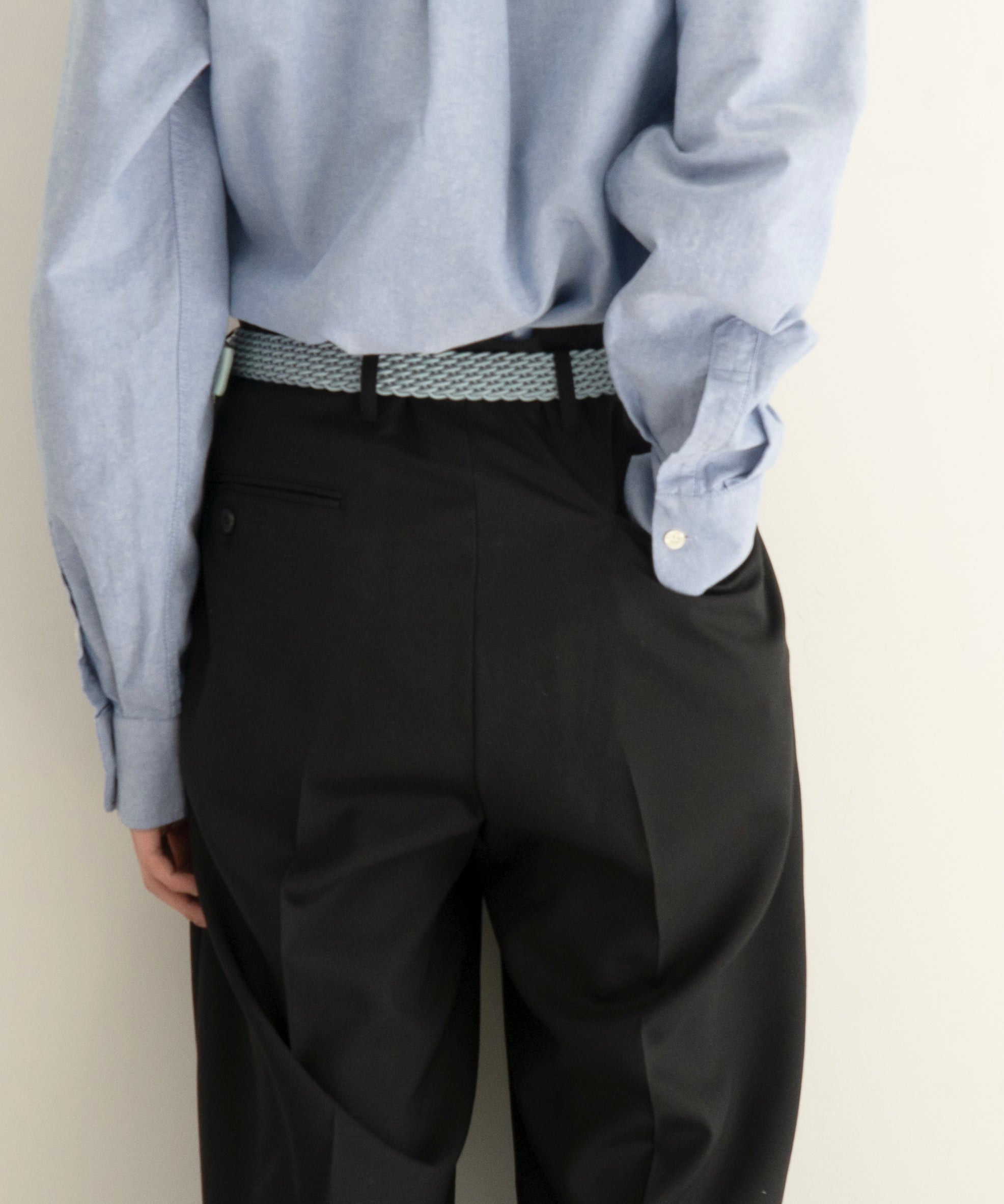 KAIKO Wool wide slacks "BLACK"