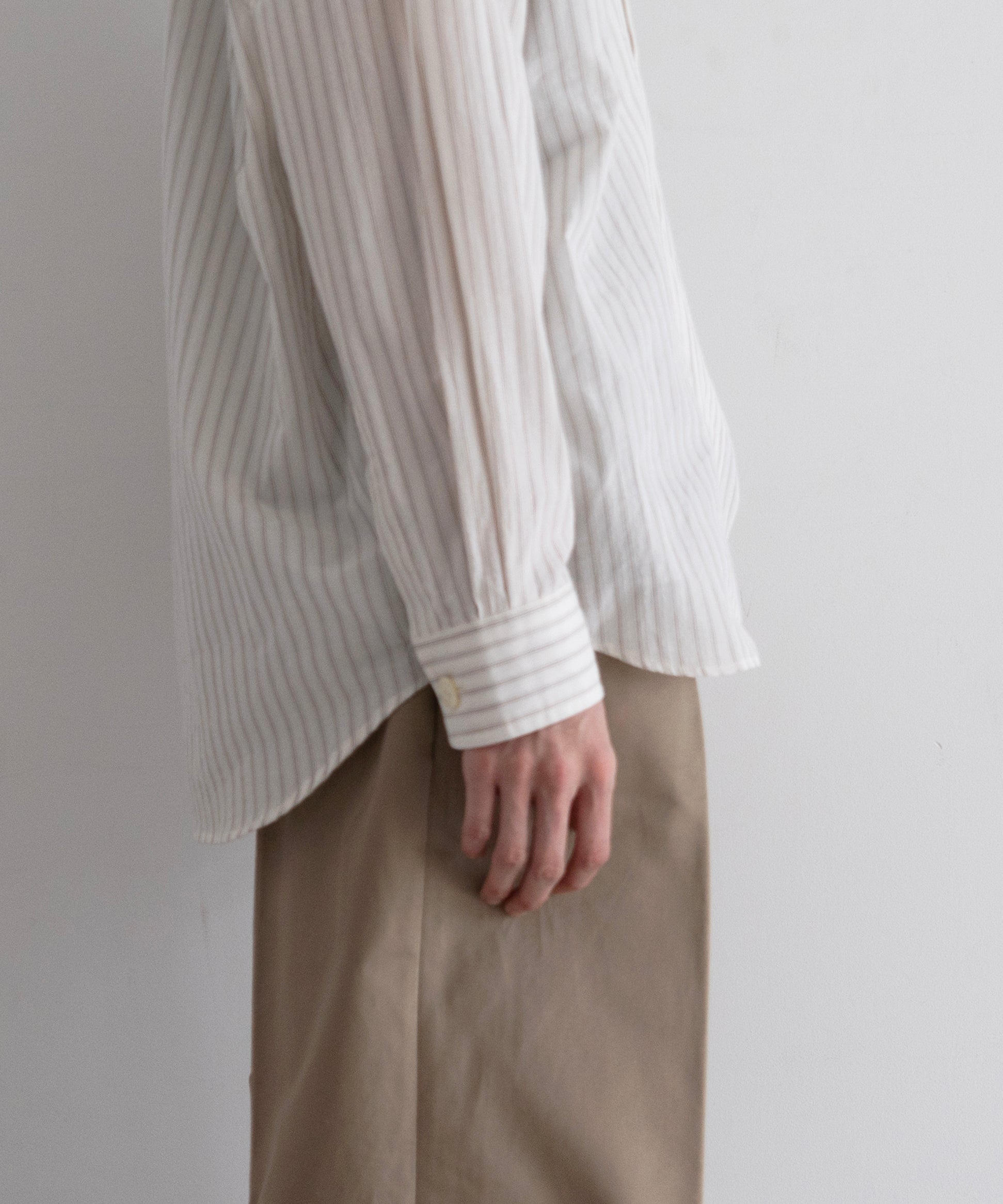 NEEDLES Uncon shirt - dobby stripe "BROWN"