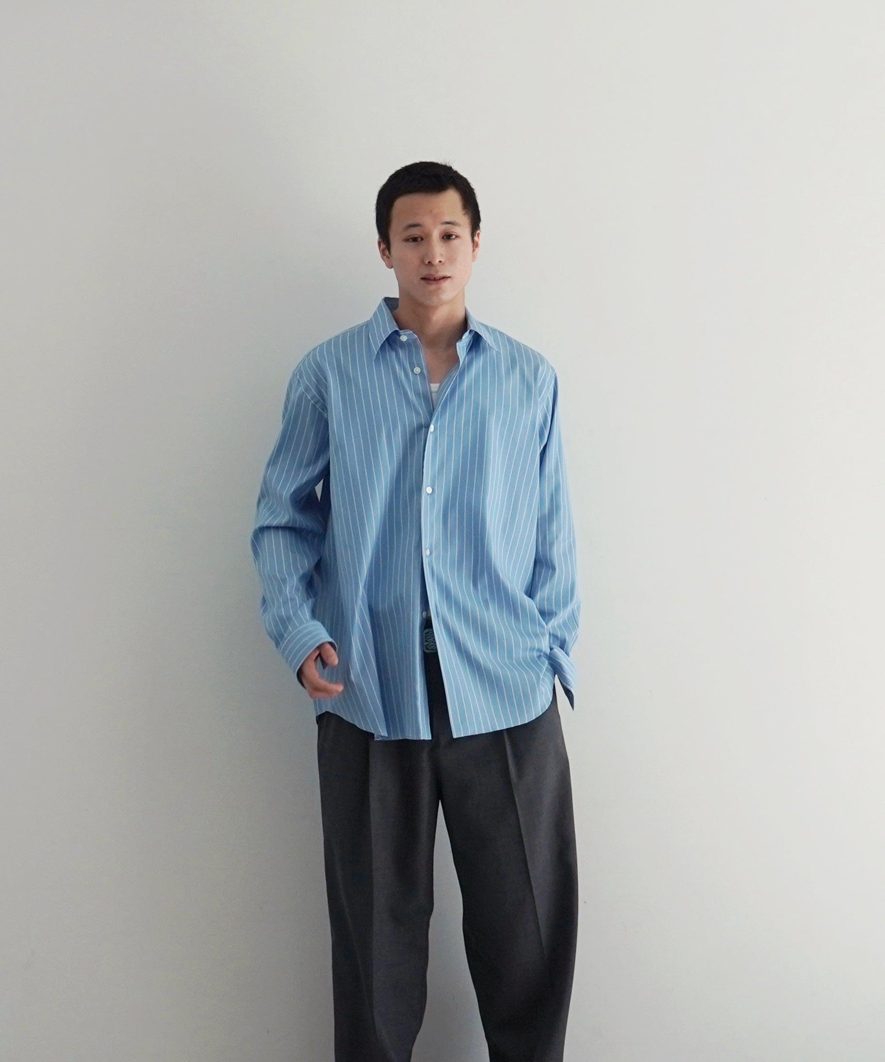 AURALEE | Finx Silk Stripe Cuba Shirt(3) Silk Stripe Tie in