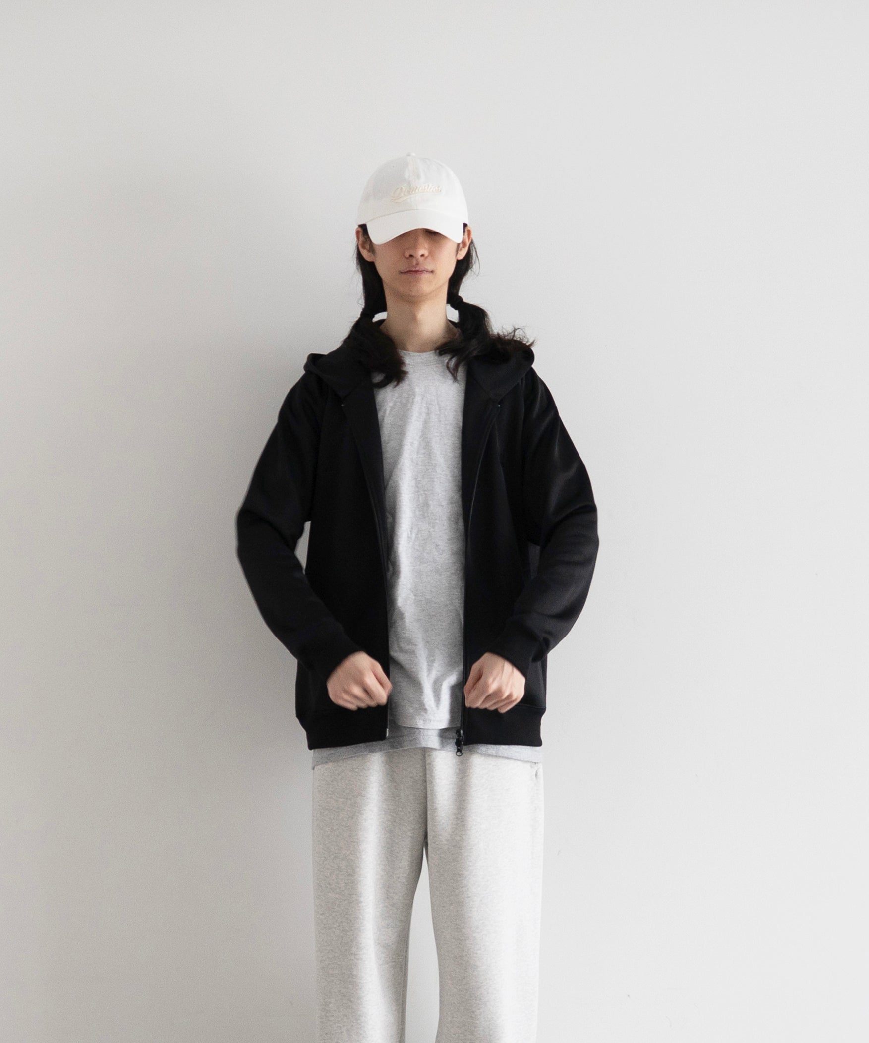 NEEDLES Zipped hoody - bright jersey "BLACK"