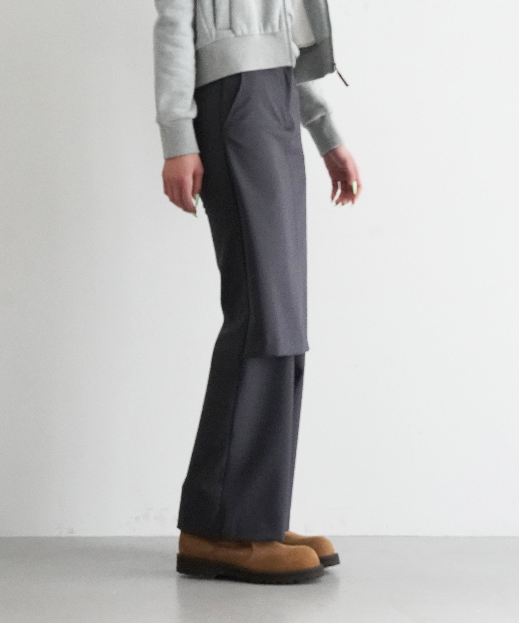 DIESEL Hybrid skirt-pants in wool blend "DARK GREY"