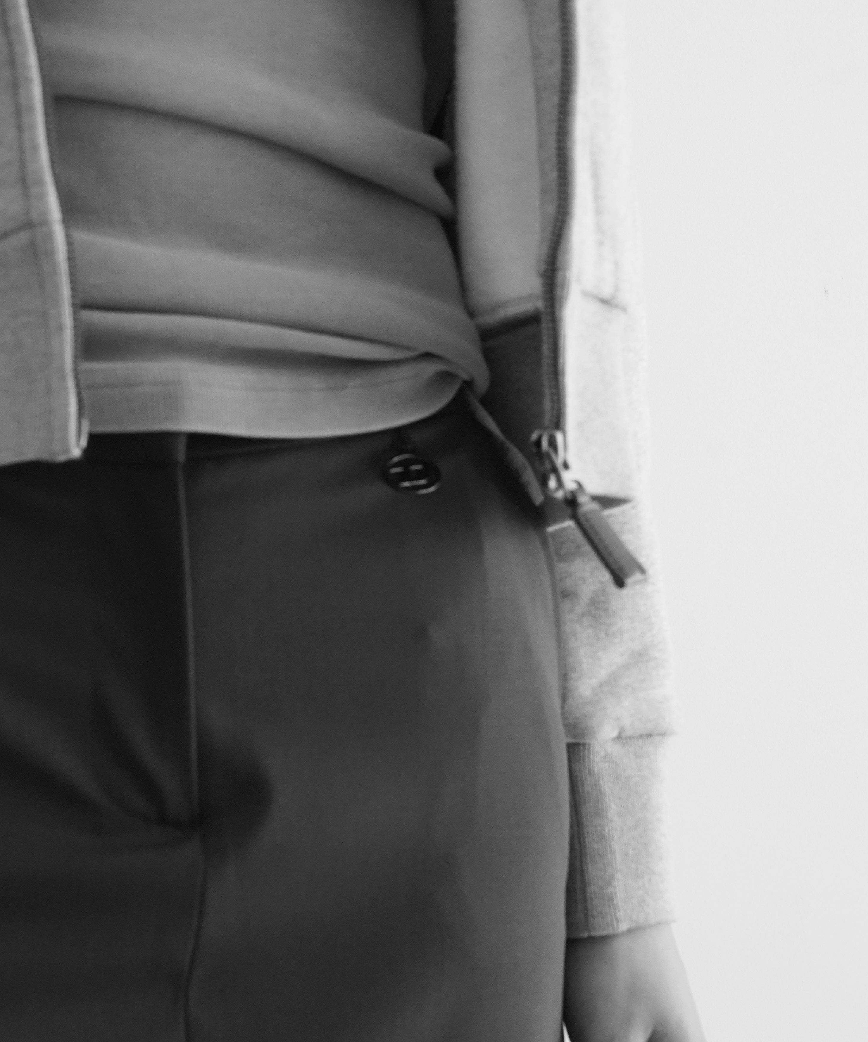 DIESEL Hybrid skirt-pants in wool blend "DARK GREY"