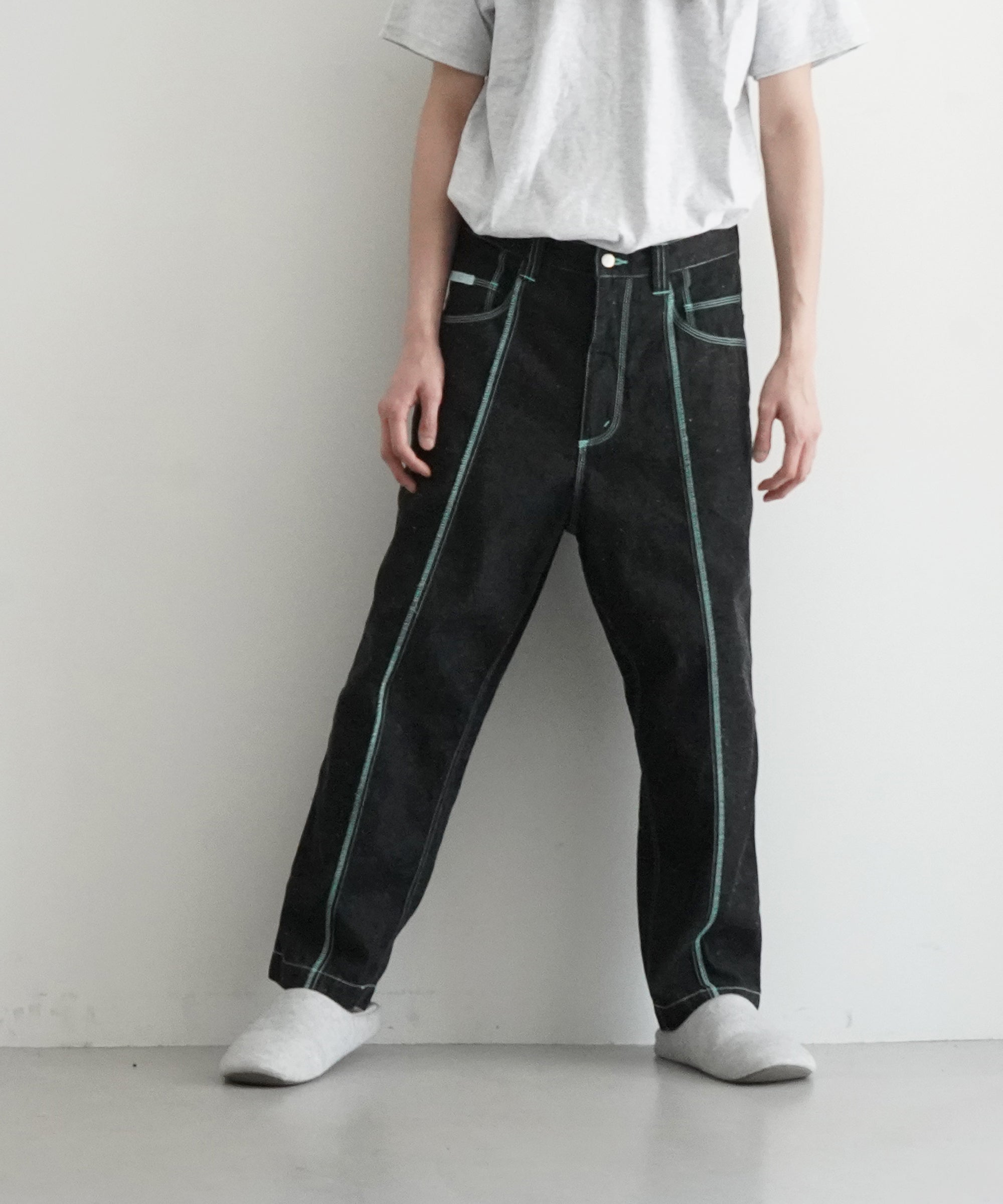 gourmet jeans Lock stitch "GRAY"