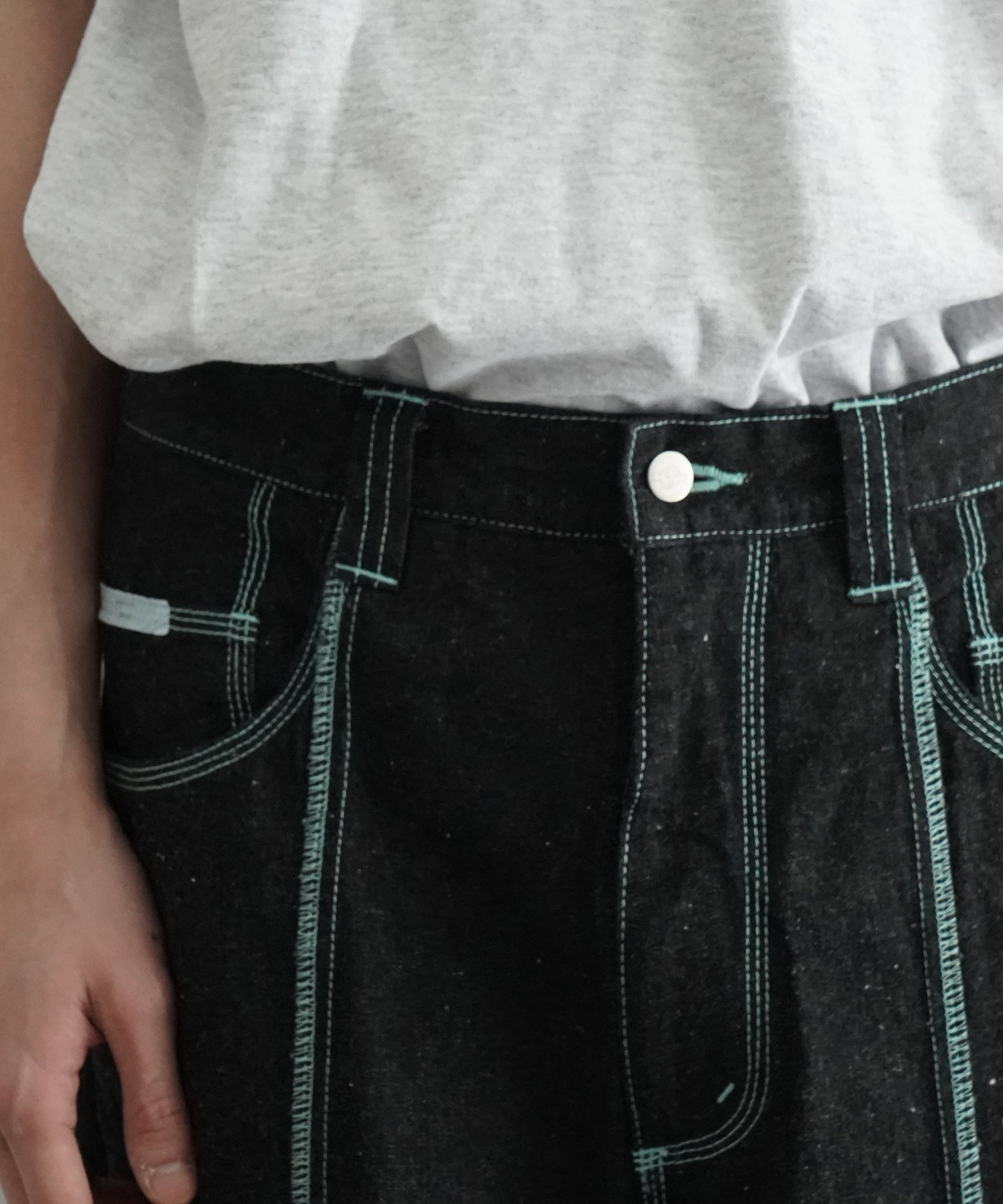 gourmet jeans Lock stitch "BLACK"