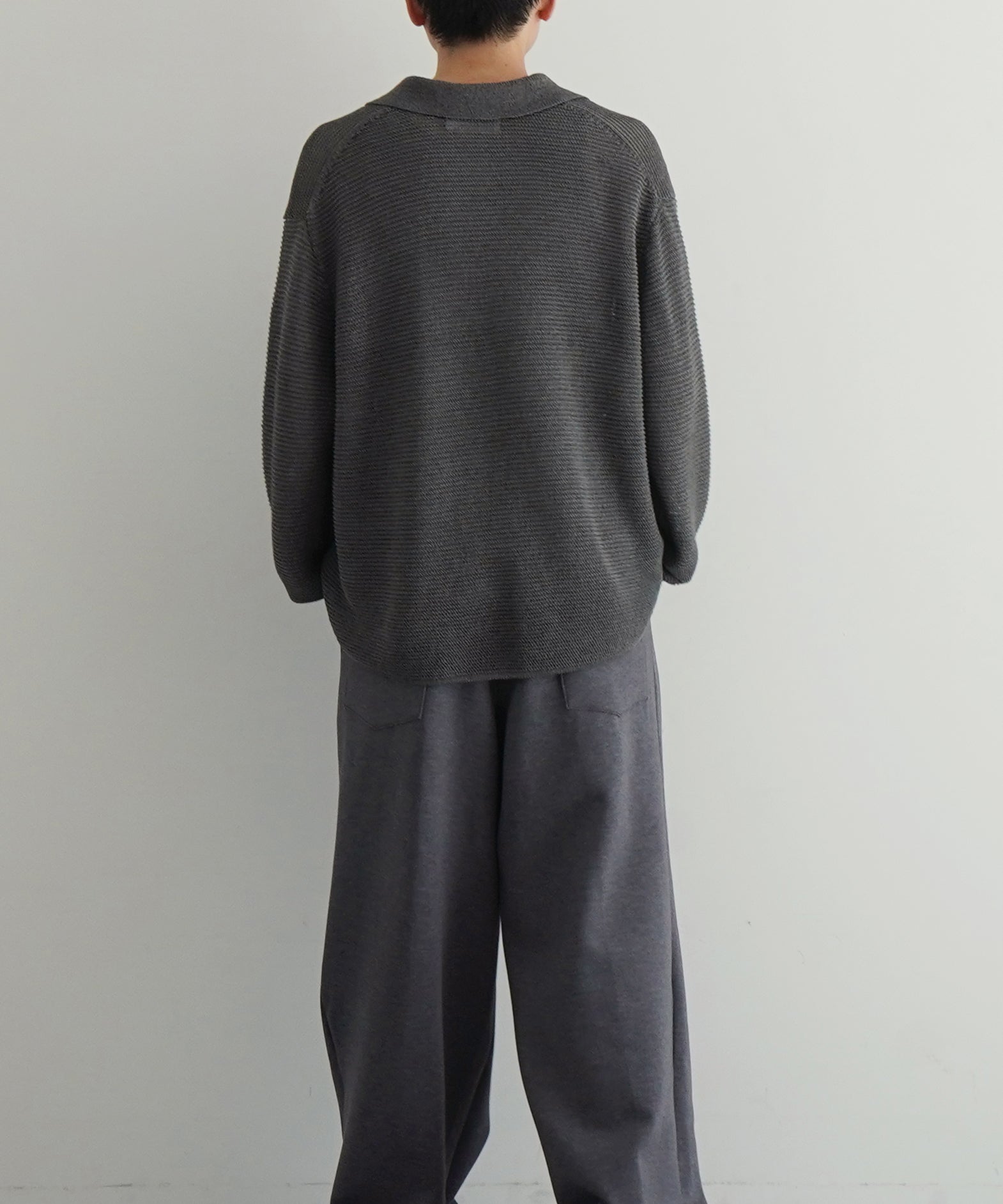 DIGAWEL Cotton knit polo "D.GRAY"