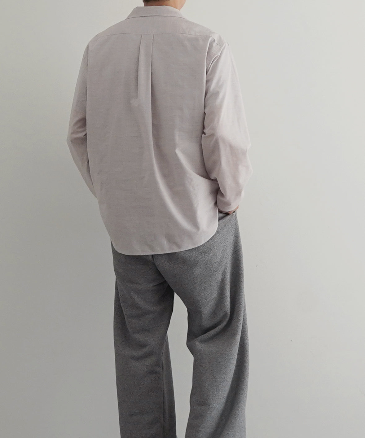 OLD FOLK HOUSE Cotton & lyocell lounge shirt "WHITE & BURGUNDY (PLAID)"