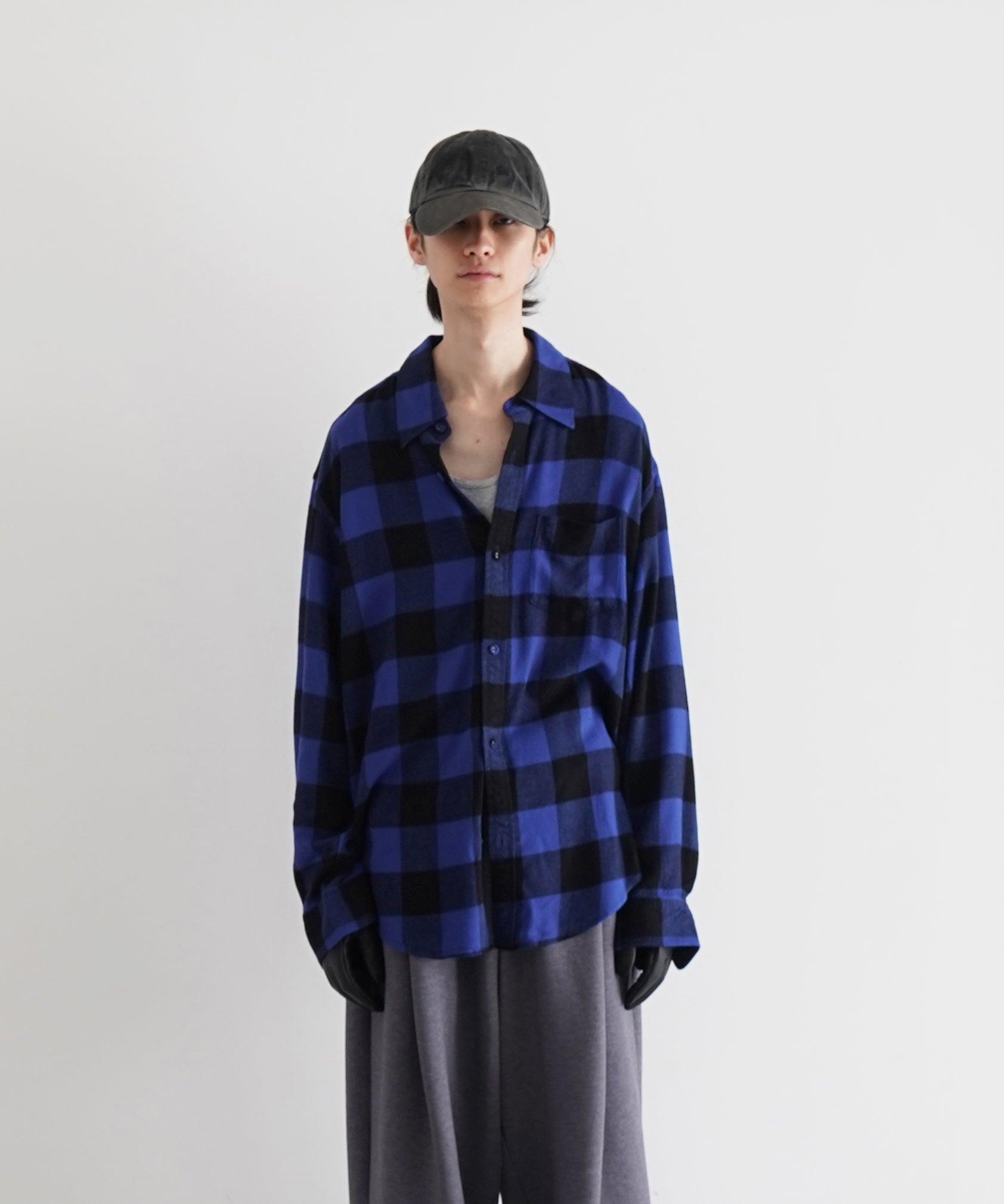 KAIKO Flannel check shirt "BLUE"