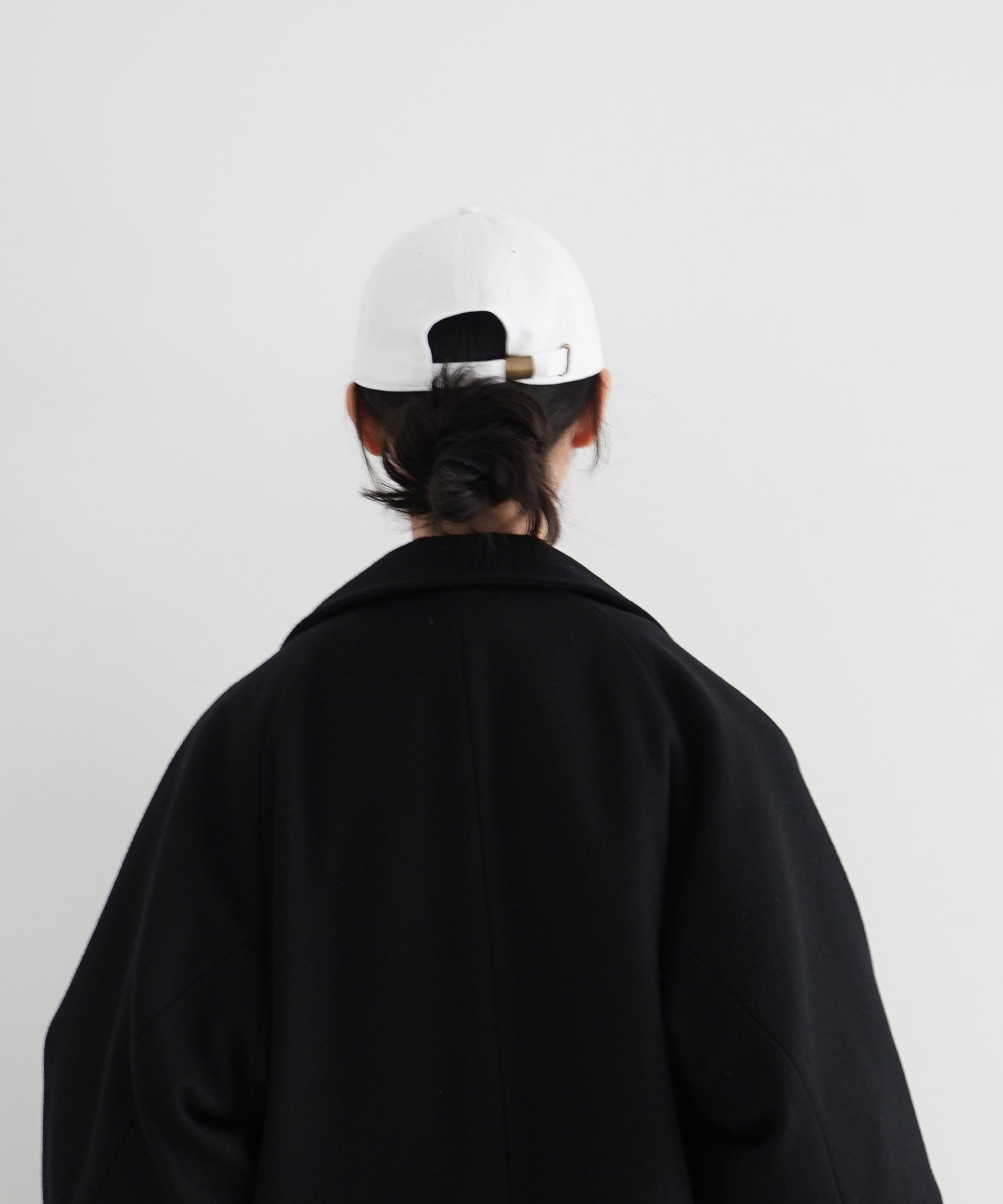 KAIKO Water-repellent wool melton coat "BLACK"