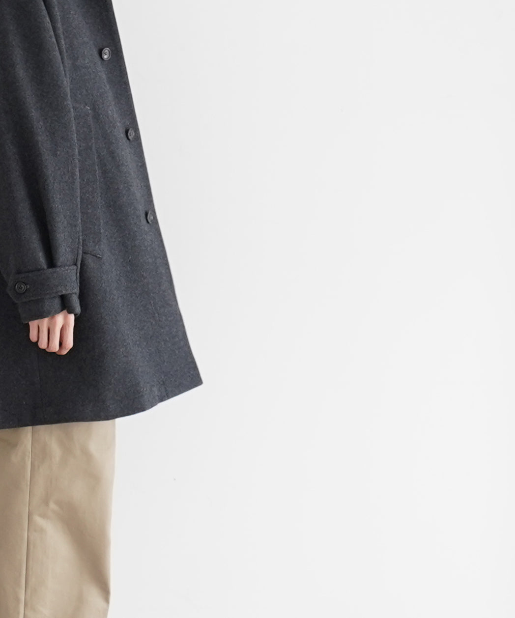 KAIKO Water-repellent wool melton coat "C.GRAY"