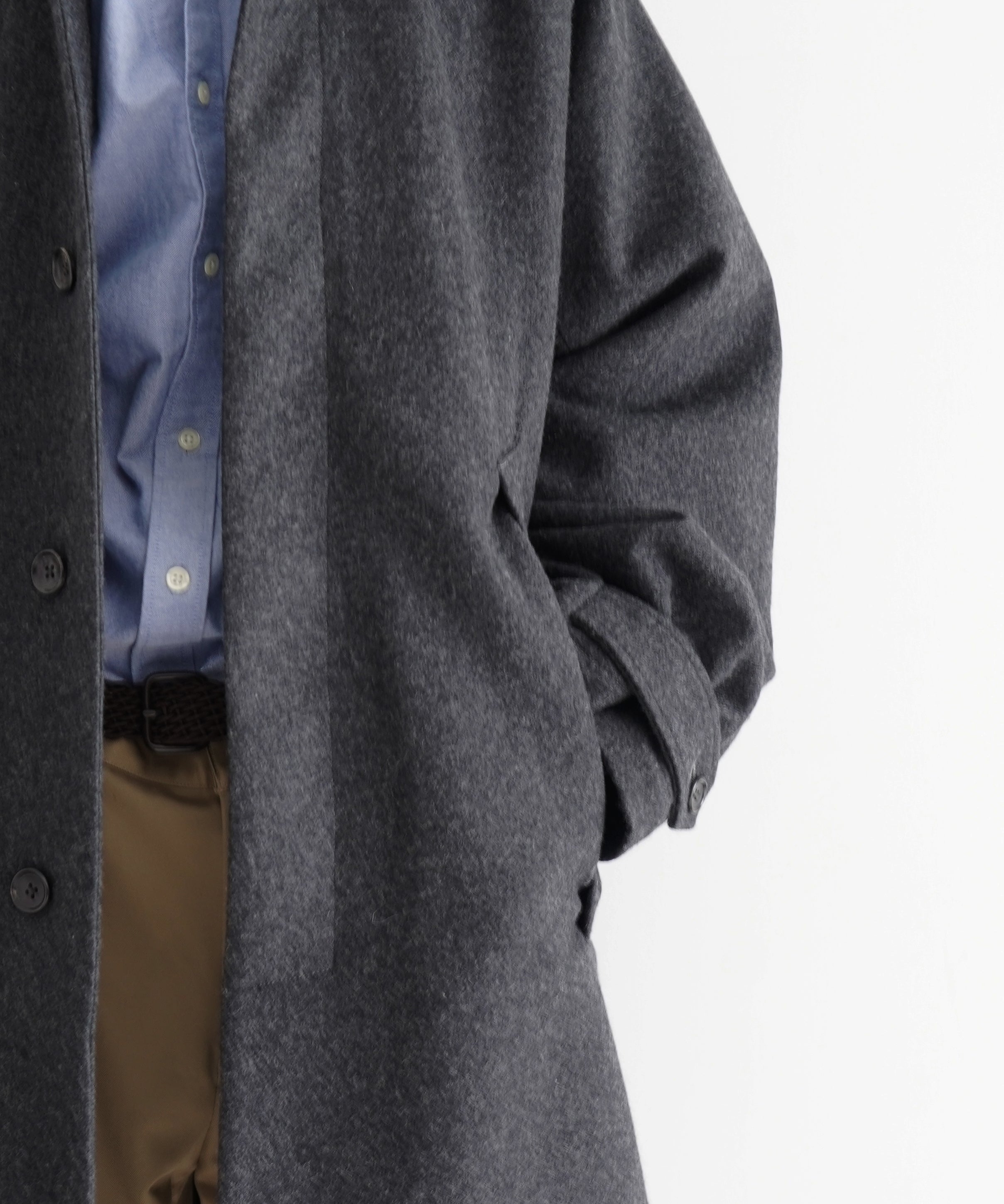 KAIKO Water-repellent wool melton coat "C.GRAY"