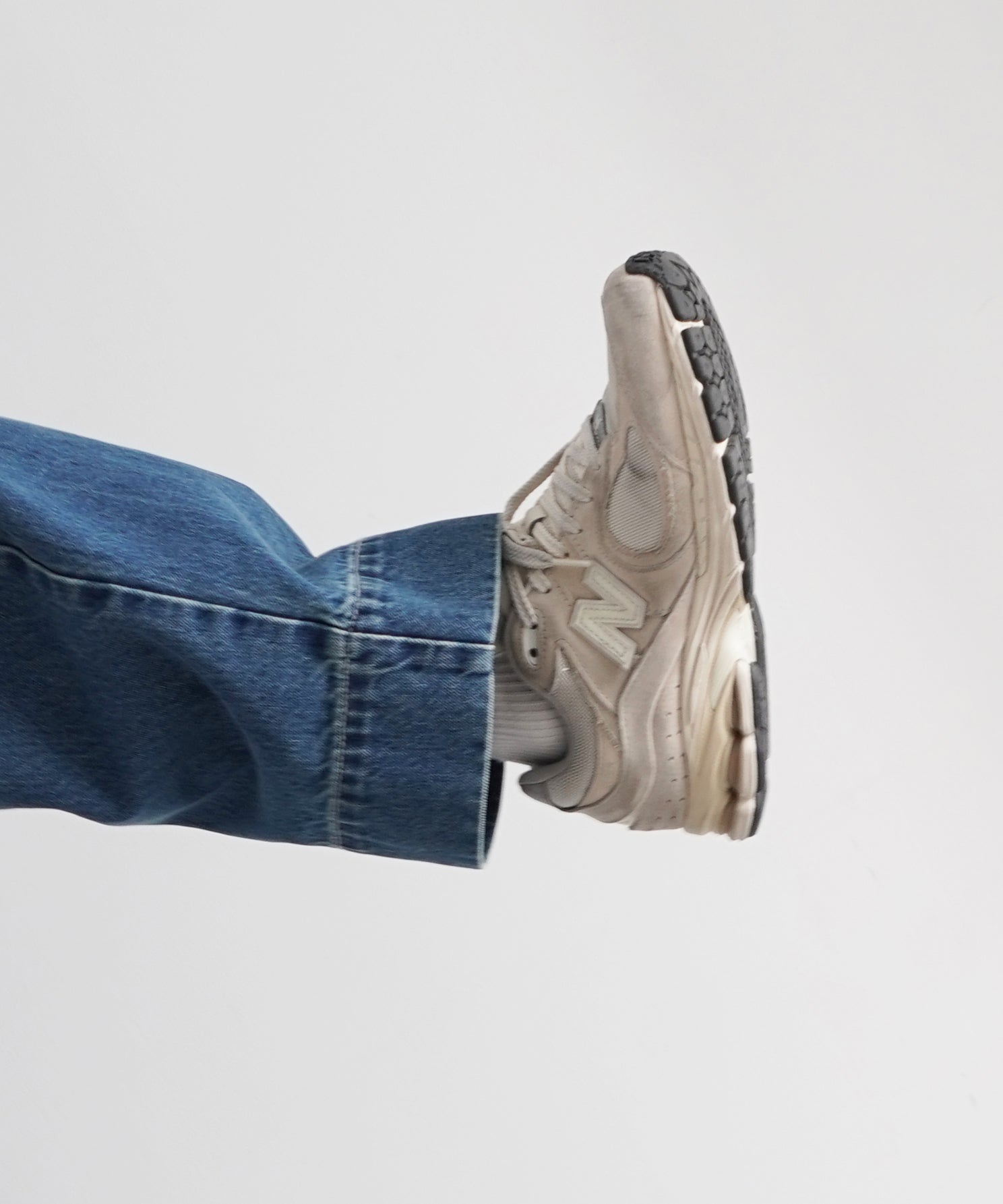 FAX COPY EXPRESS Retro pleated blue denim pants "BLUE" M