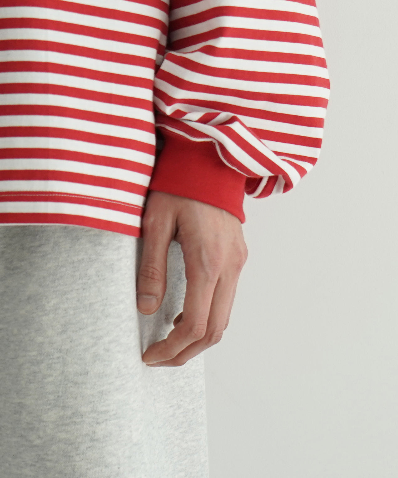 KAIKO Long sleeve border t-shirt "RED"