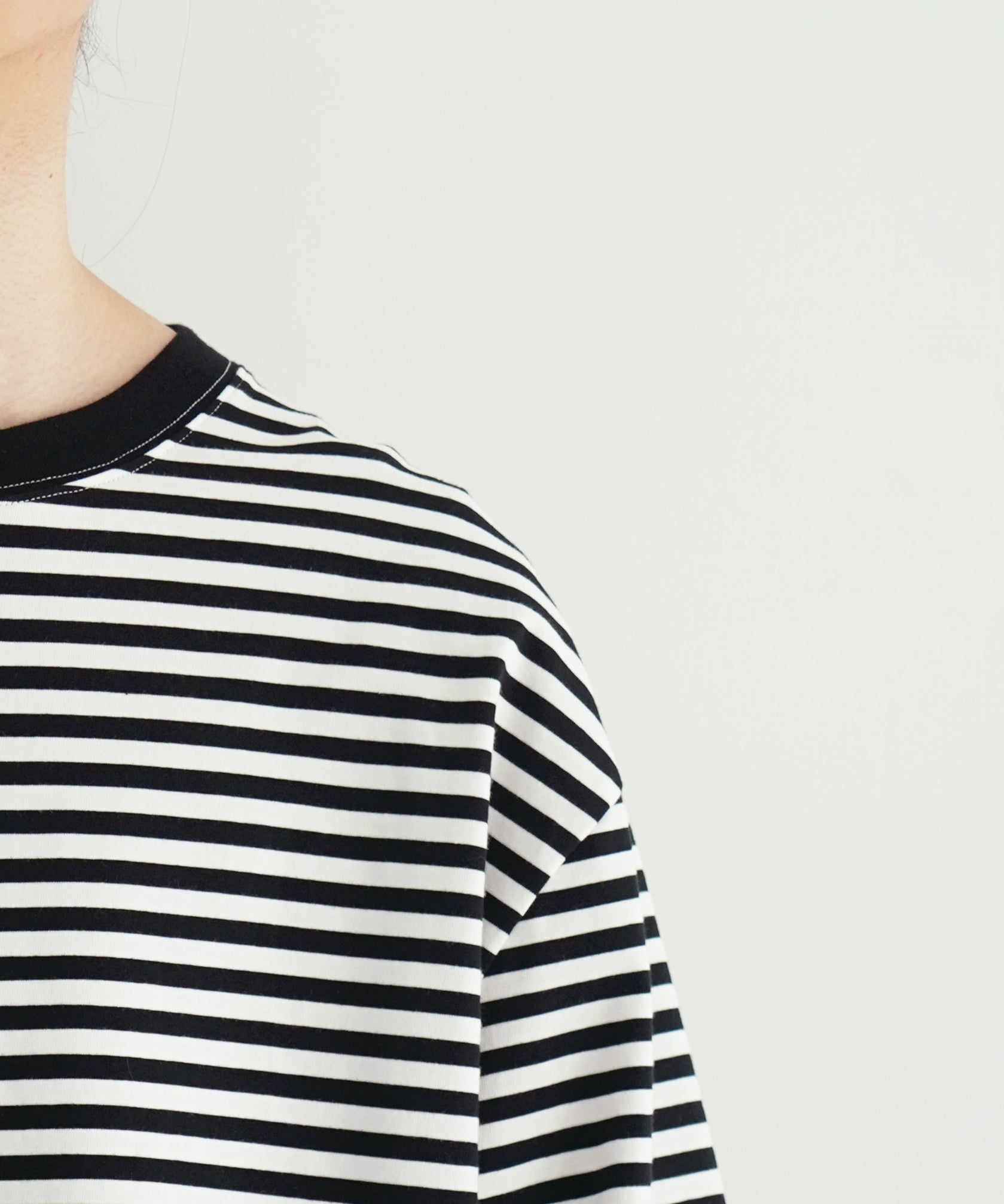 KAIKO Long sleeve border t-shirt "BLACK"