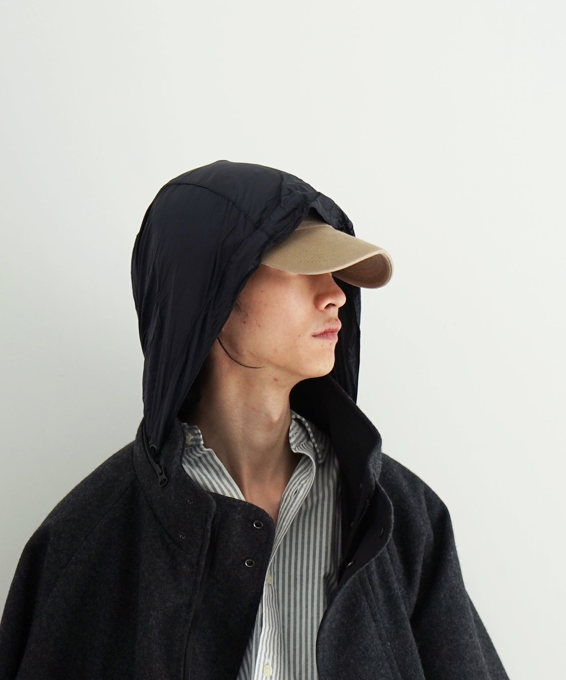 KAIKO Water-repellent wool melton blouson "C.GRAY"