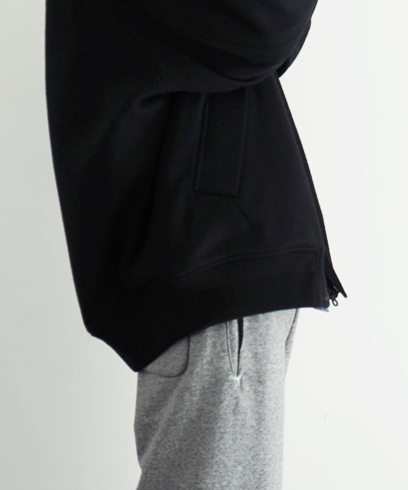 KAIKO Water-repellent wool melton blouson "BLACK"