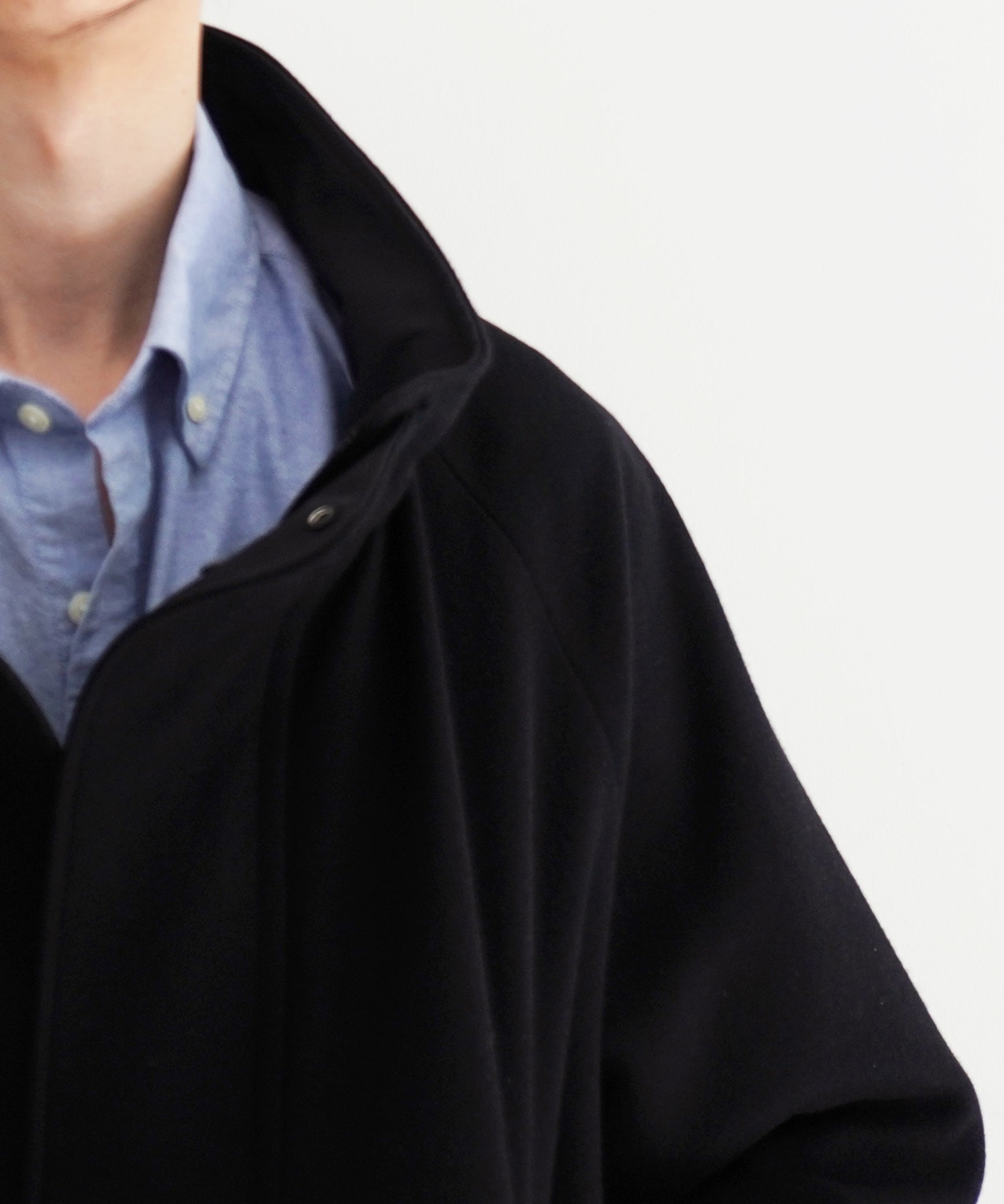 KAIKO Water-repellent wool melton blouson "BLACK"