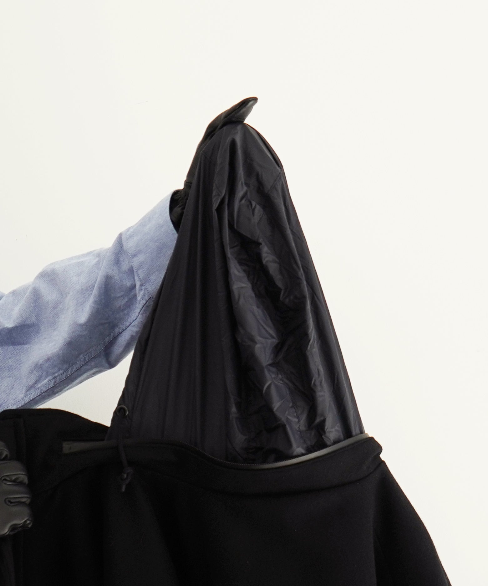 KAIKO Water-repellent wool melton blouson "BLACK"