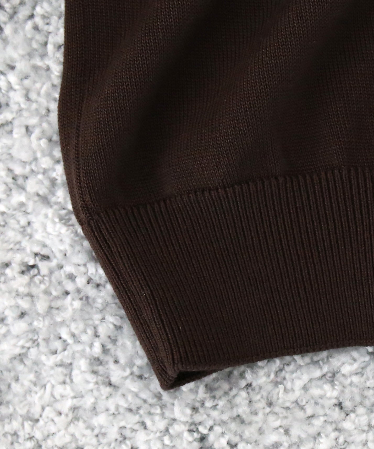 【EXCLUSIVE】crepuscule Open collar knit shirt "BROWN"