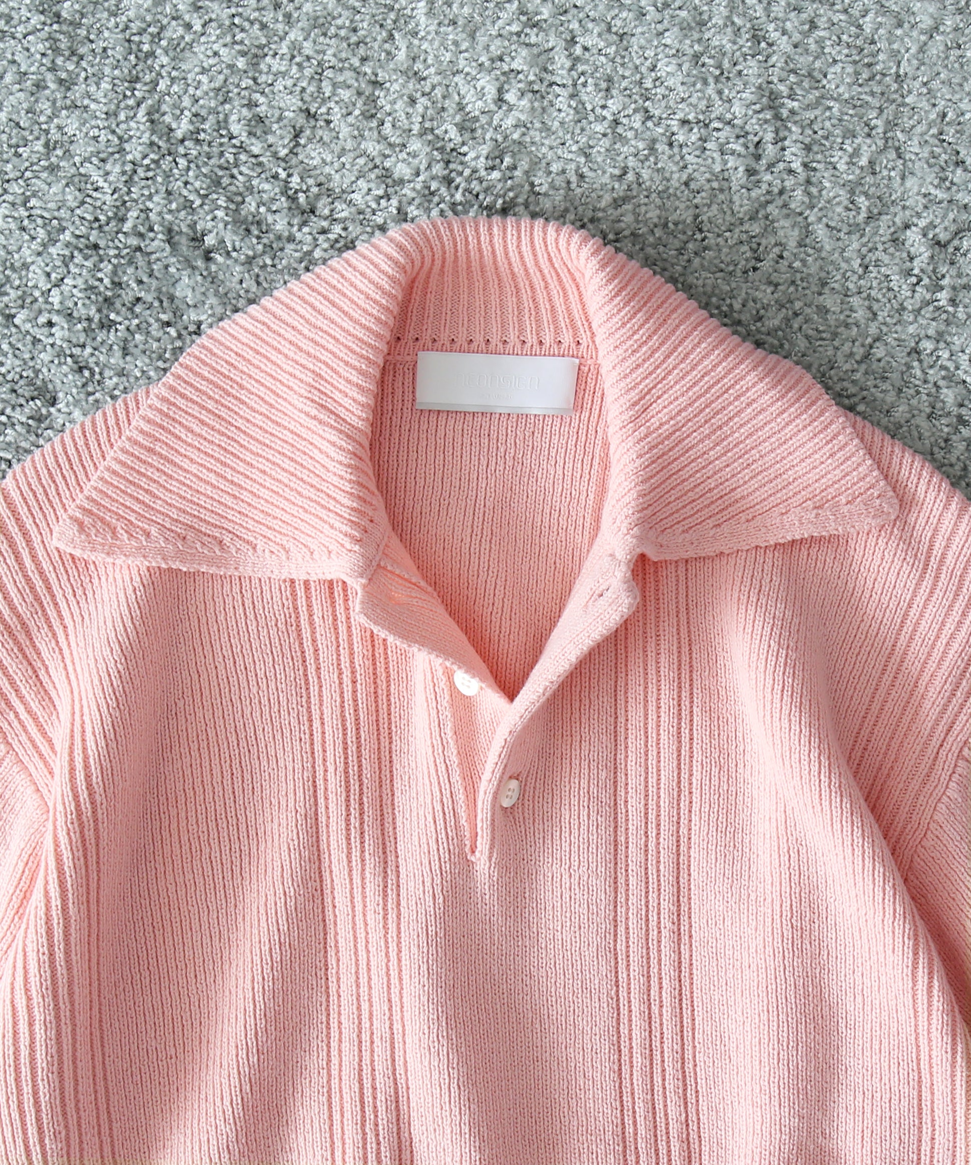 NEONSIGN Drop needle polo (ls) "PASTEL PINK"
