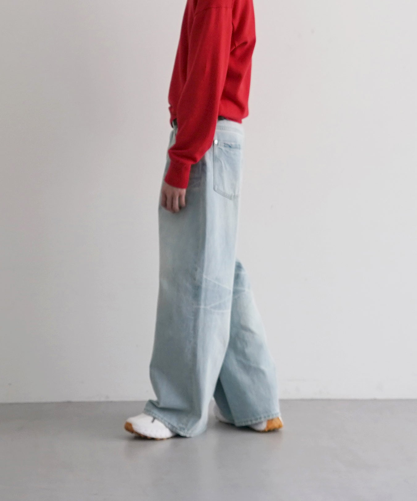 FAX COPY EXPRESS Gardener straight-leg denim pants "BLUE"
