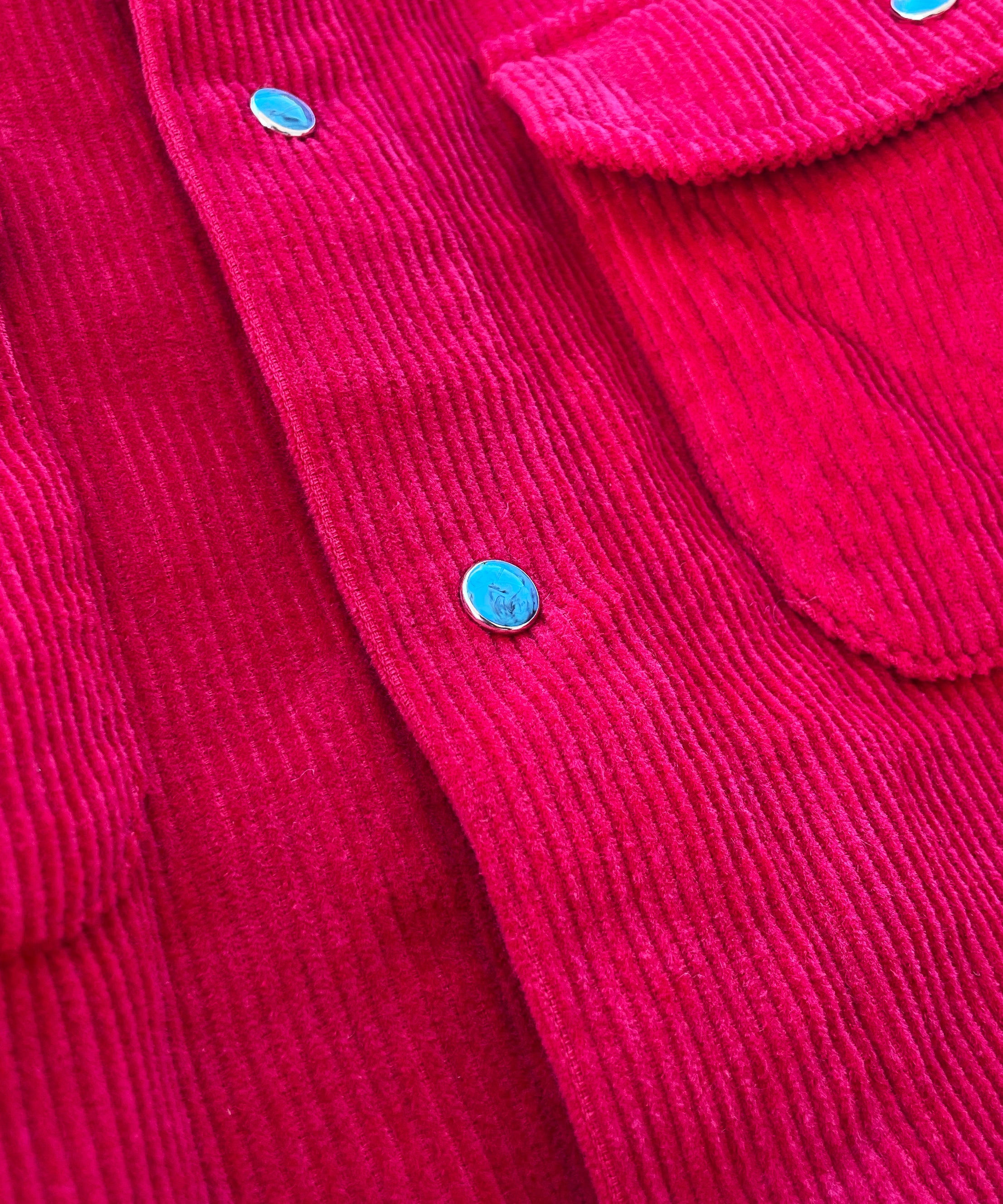 PHINGERIN Corduroy stone snap shirt jacket "B:RED"
