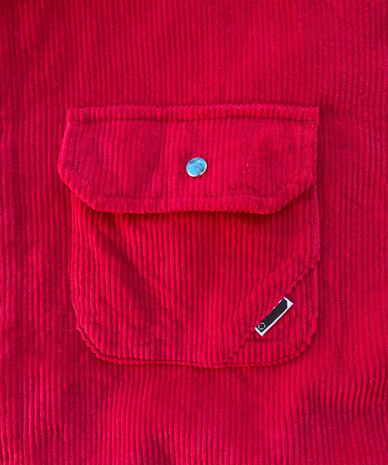 PHINGERIN Corduroy stone snap shirt jacket "B:RED"