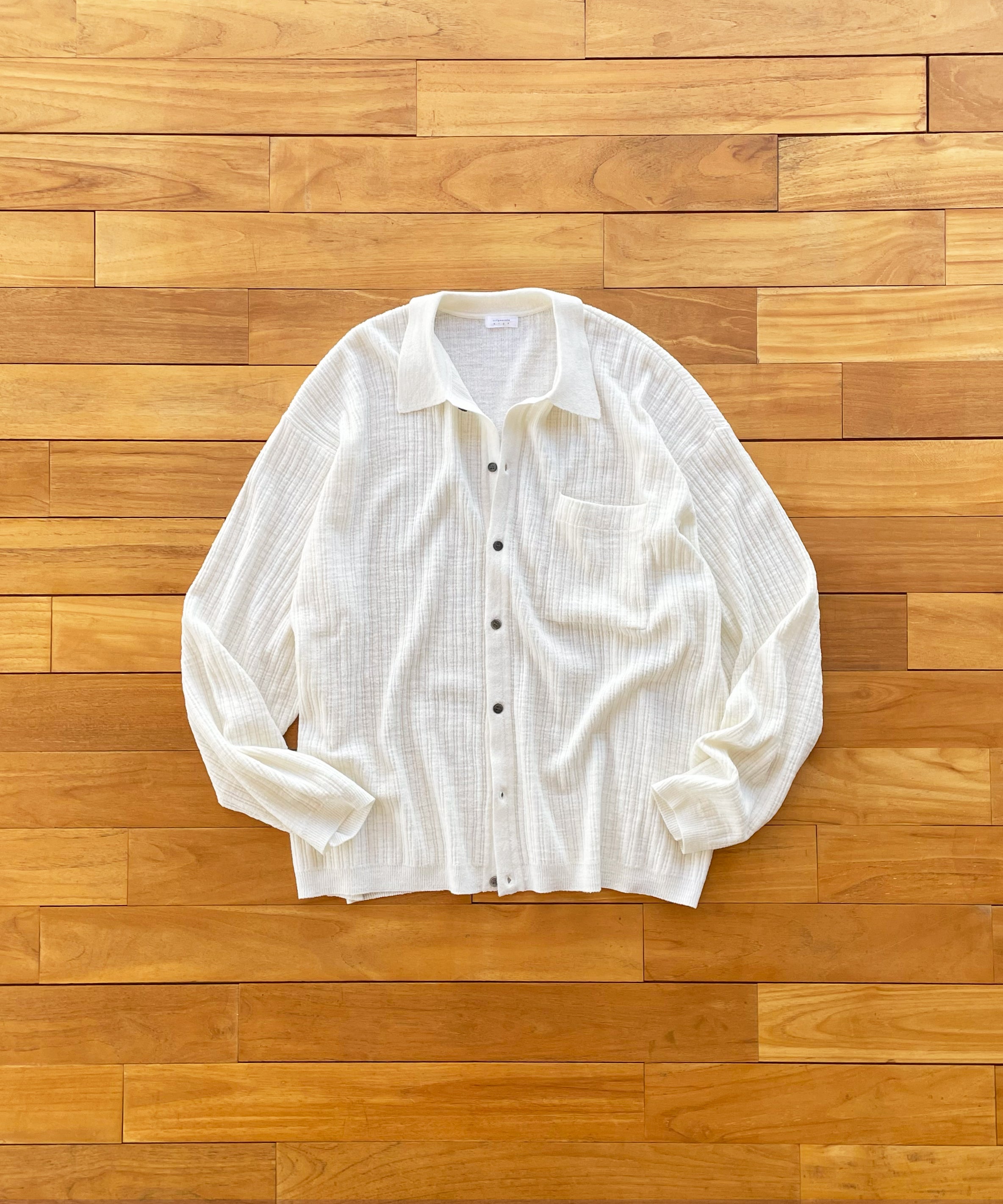 crepuscule Crepe knit shirt "WHITE"