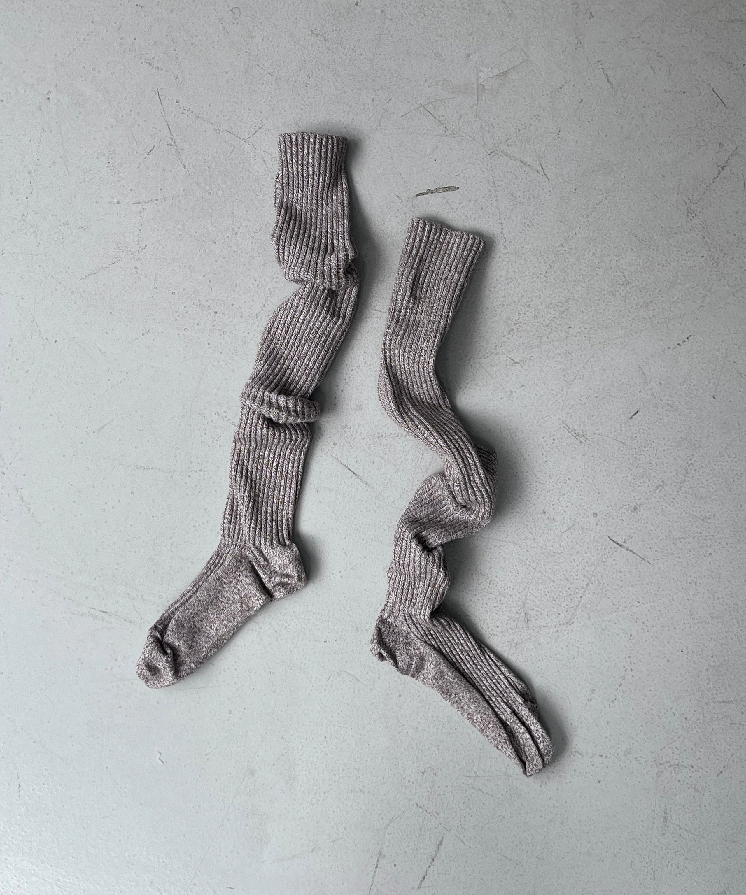 Baserange Overknee socks "GREY BROWN MELANGE"