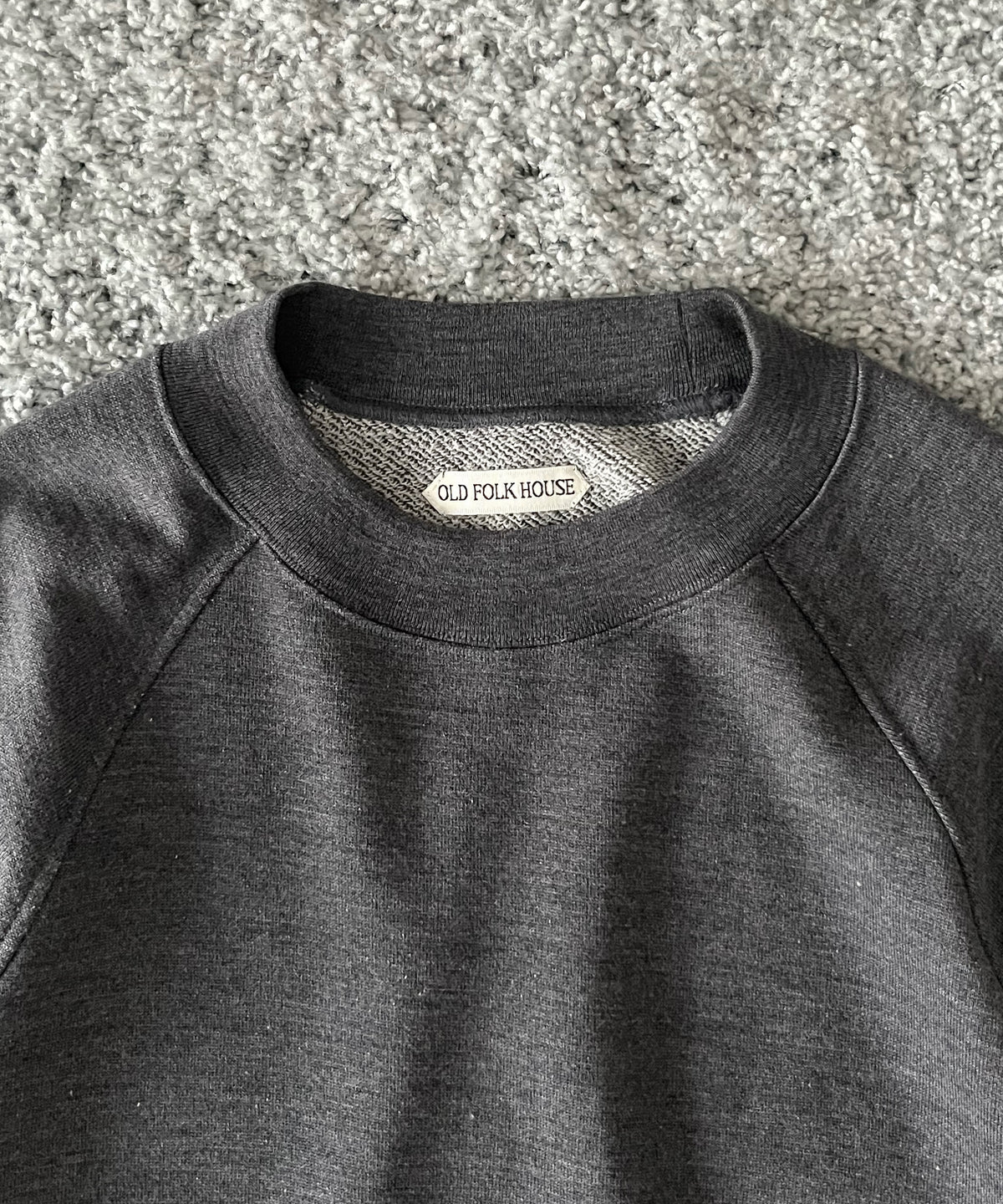 OLD FOLK HOUSE Washable wool sweatshirt "HEATHER GRAY"