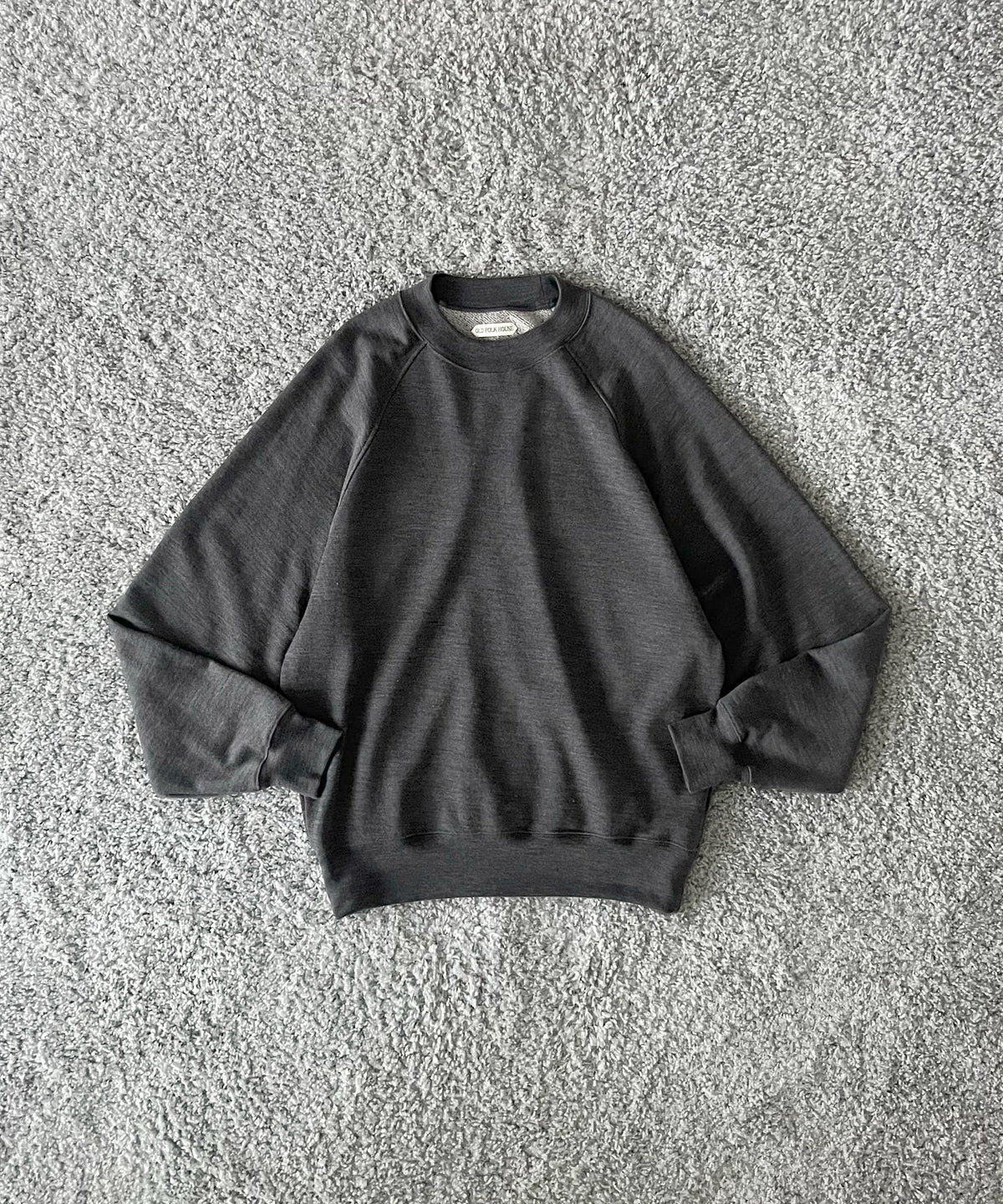 OLD FOLK HOUSE Washable wool sweatshirt "BLACK"