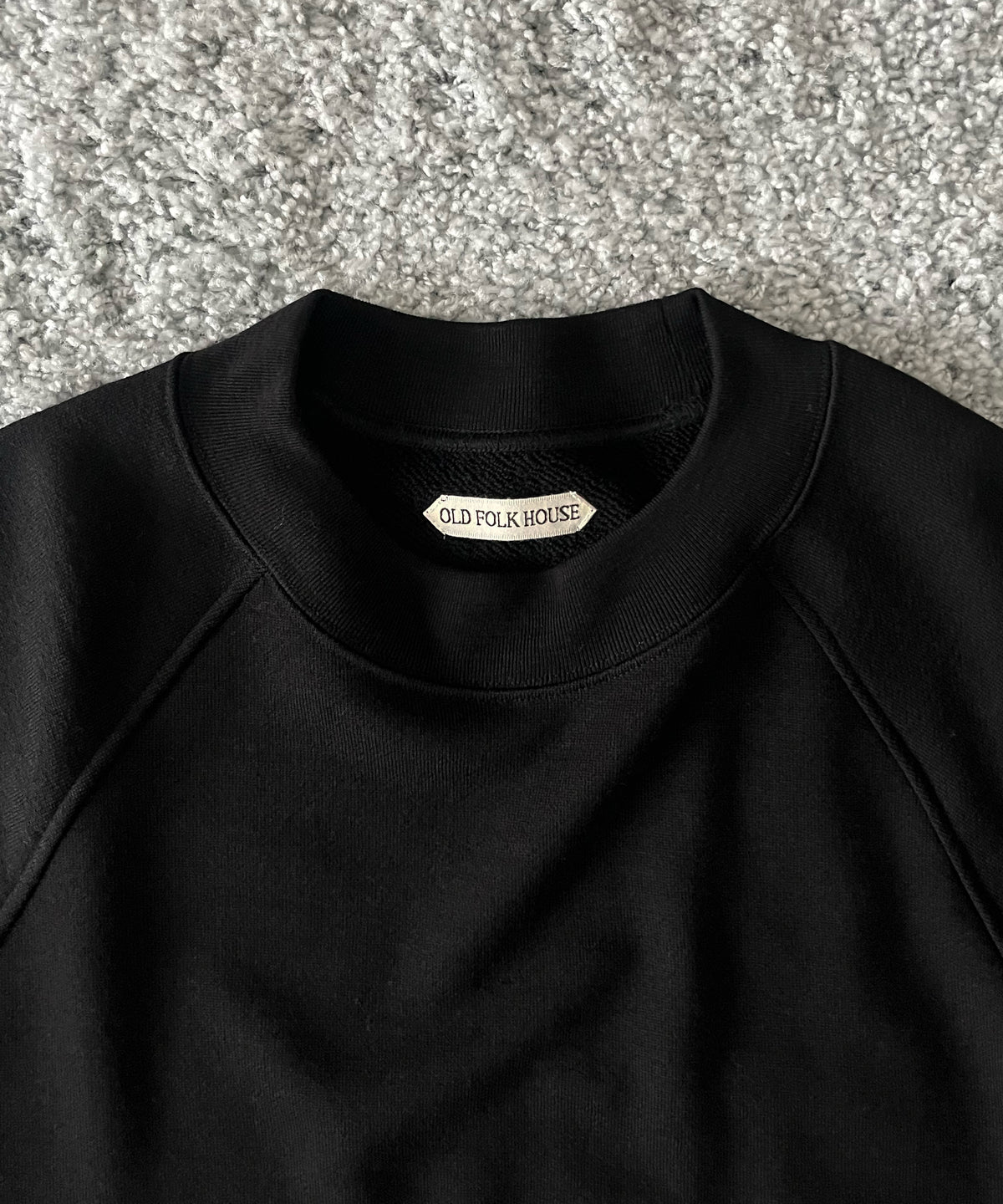 OLD FOLK HOUSE Washable wool sweatshirt "BLACK"