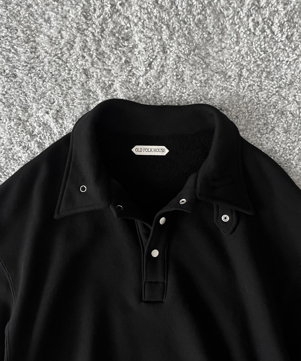 OLD FOLK HOUSE Half-snap sweatshirt "BLACK"