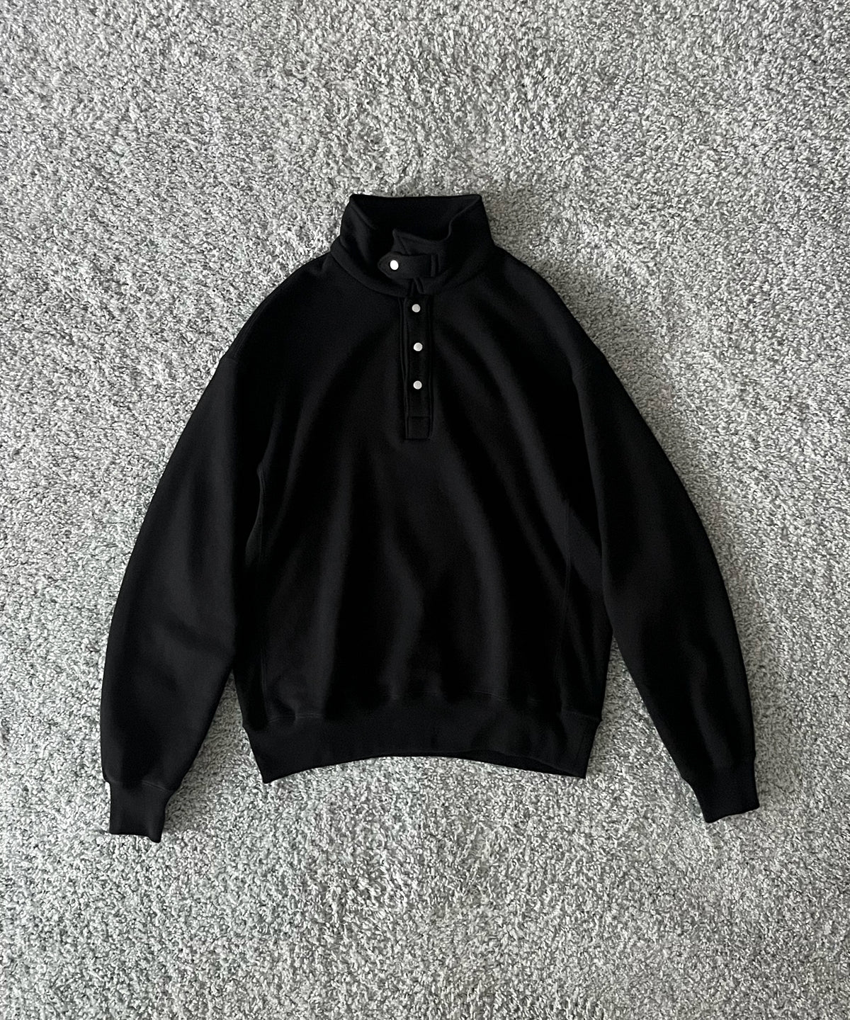 OLD FOLK HOUSE Half-snap sweatshirt "BLACK"
