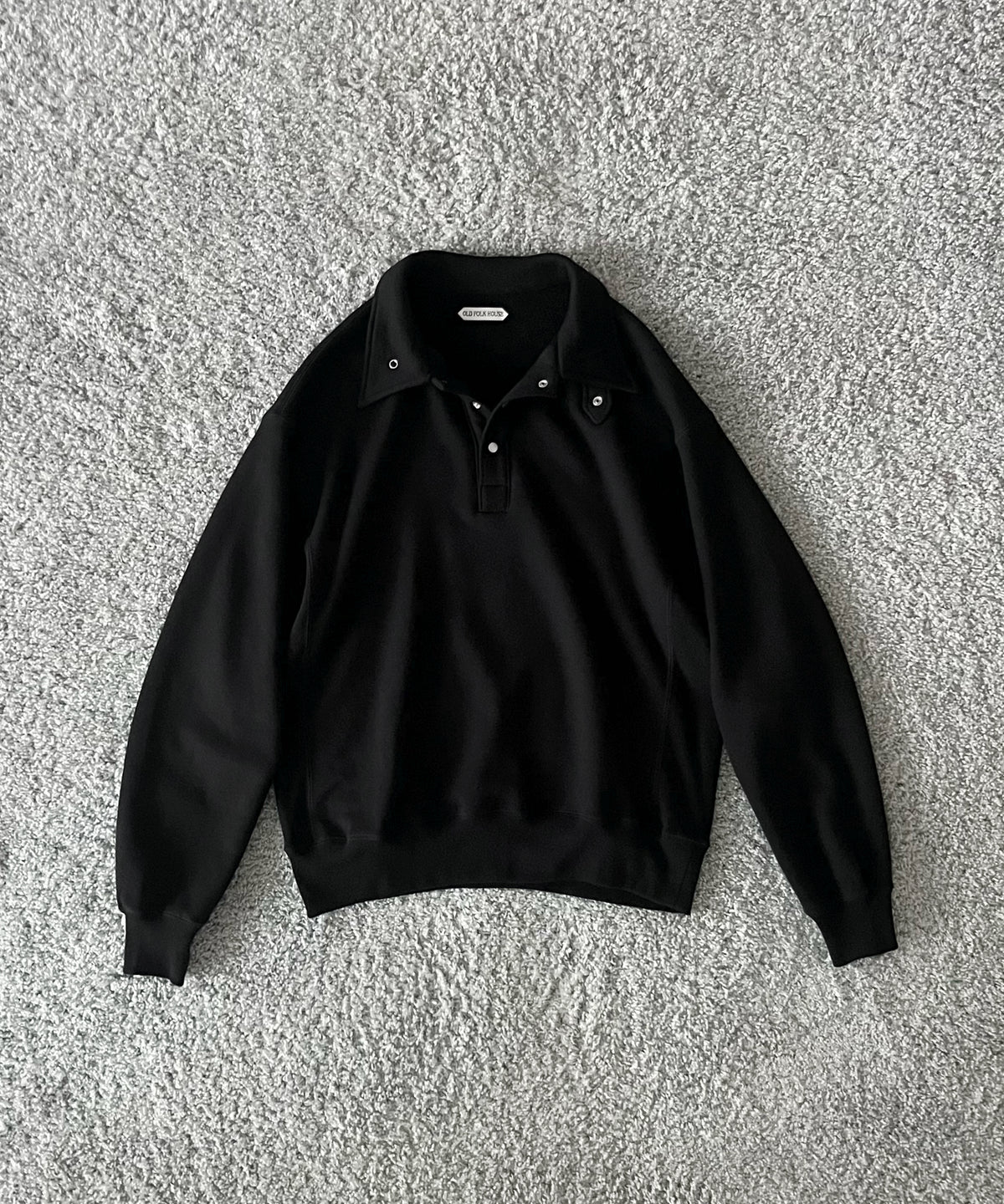 OLD FOLK HOUSE Half-snap sweatshirt "BLACK"
