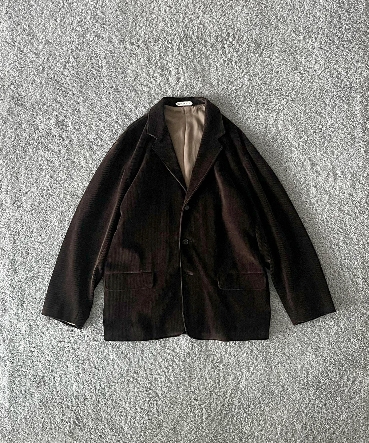 OLD FOLK HOUSE Cotton & rayon corduroy tailored jacket "DARK BROWN"