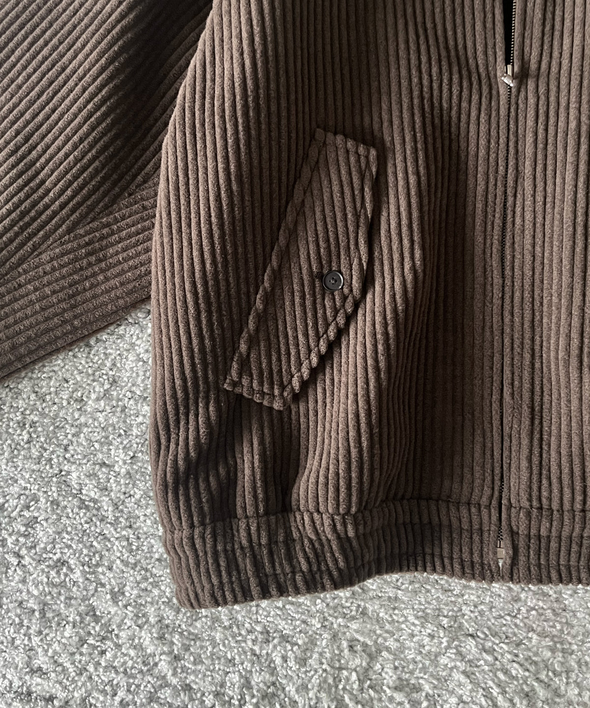 AURALEE Wool cashmere corduroy zip blouson “SMOKY BROWN”