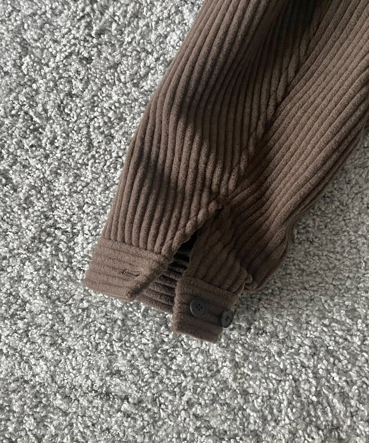 AURALEE Wool cashmere corduroy zip blouson “SMOKY BROWN”
