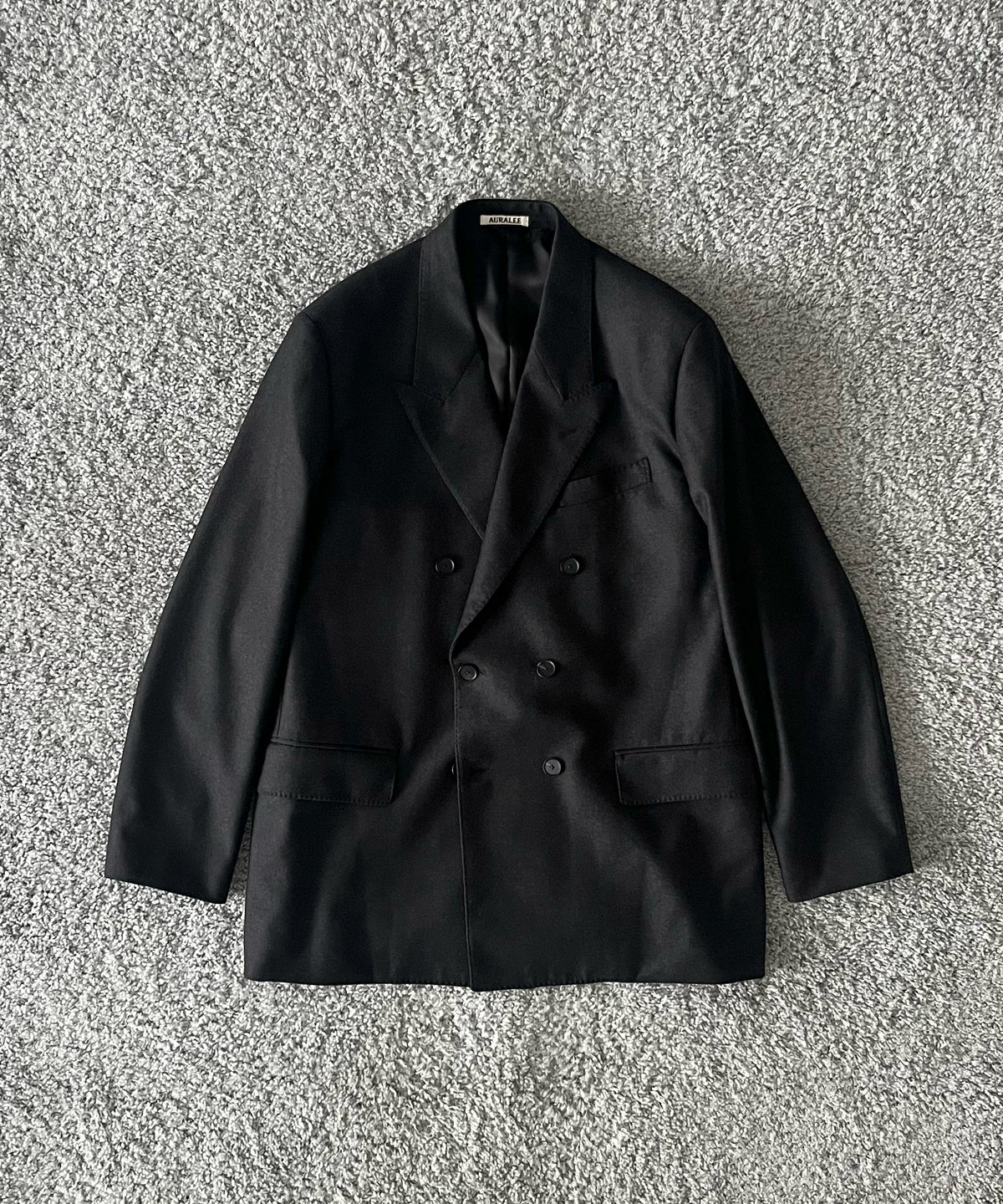 AURALEE Wool fulling flannel double-breasted jacket “TOP CHARCOAL”