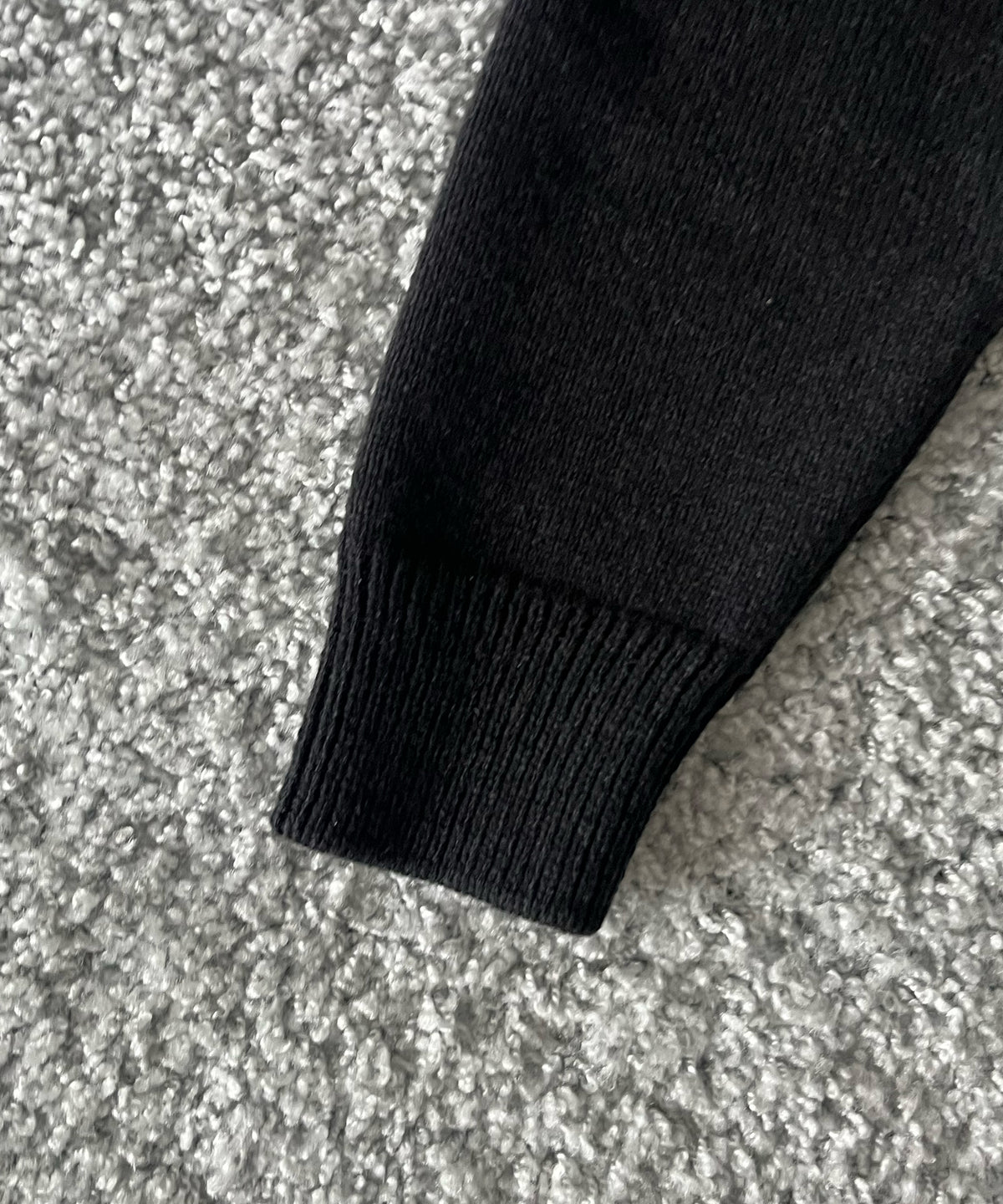 AURALEE Super fine wool knit shirt cardigan “TOP BLACK”
