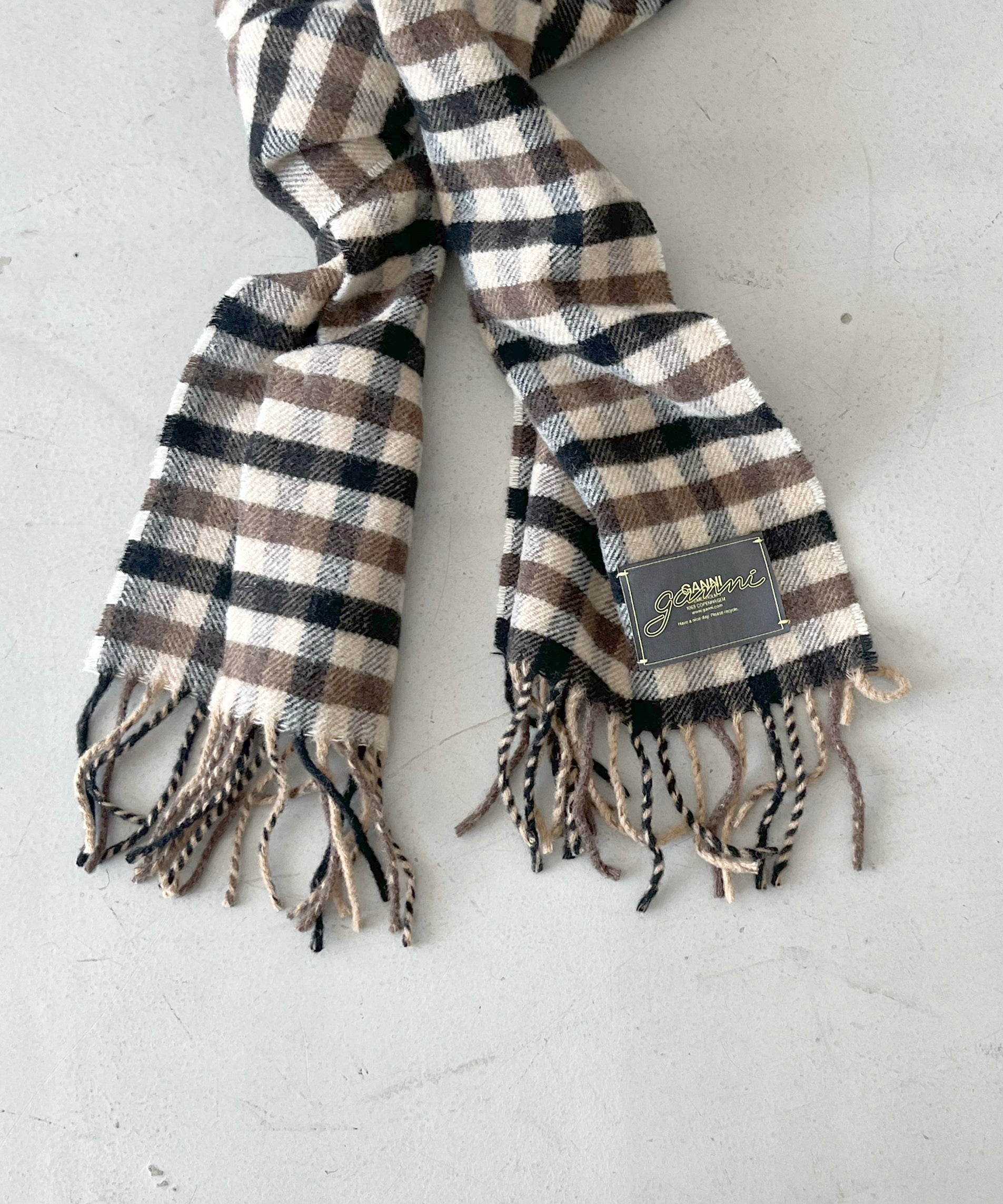 GANNI Graphic wool scarf "CHICORYCOF"