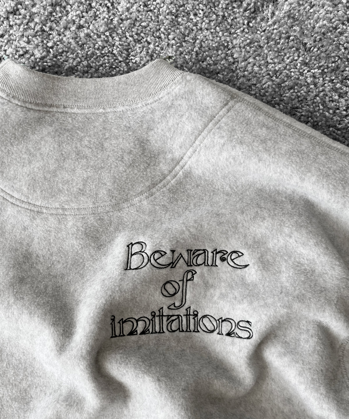 O- Fleece sweatshirt (imitation) "HEATHER GRAY"