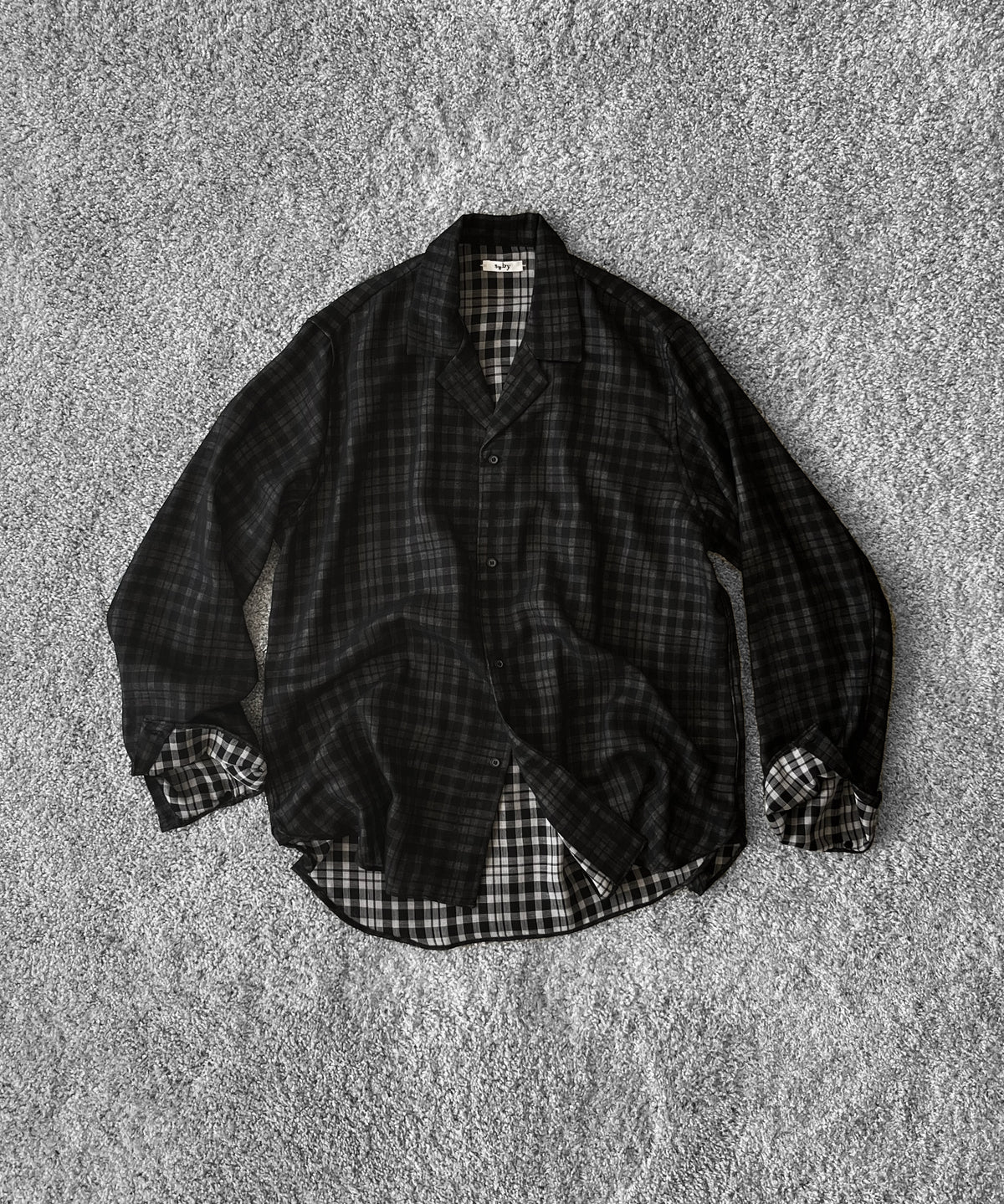 saby Lapel shirt -bishu japan wool plaid fab- "BLOCK CHECK"