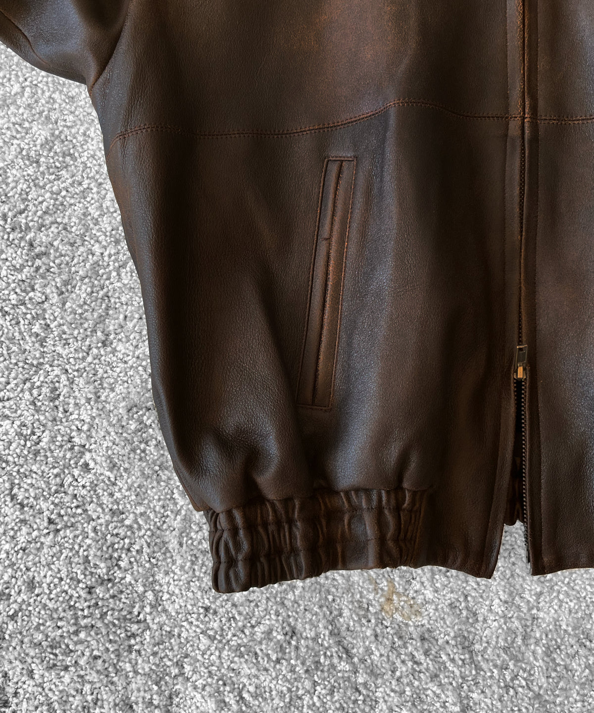 UNUSED Us2579 leather jacket "BROWN"