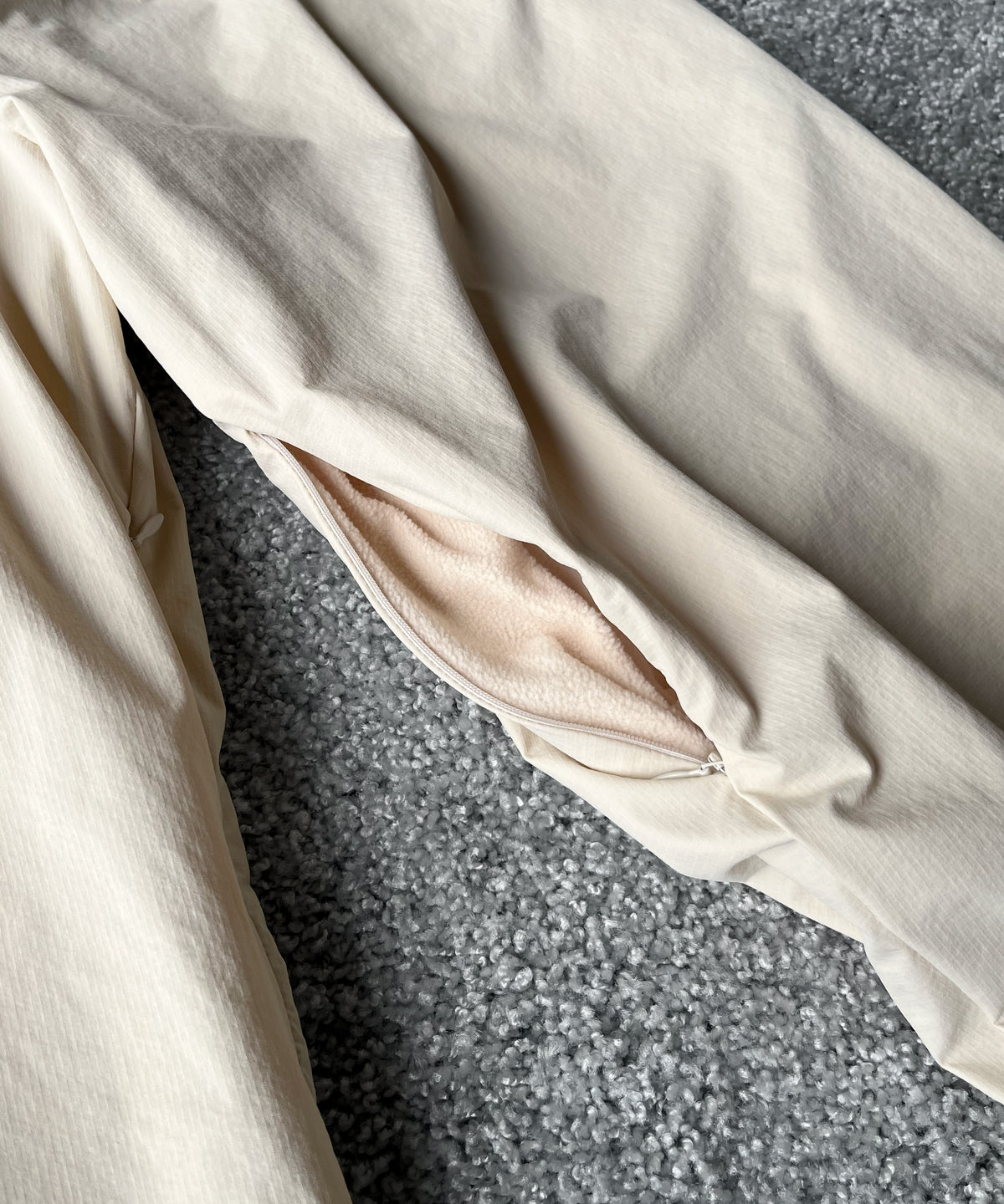 PHINGERIN Cushy fleece pants “A:LIGHT BEIGE”