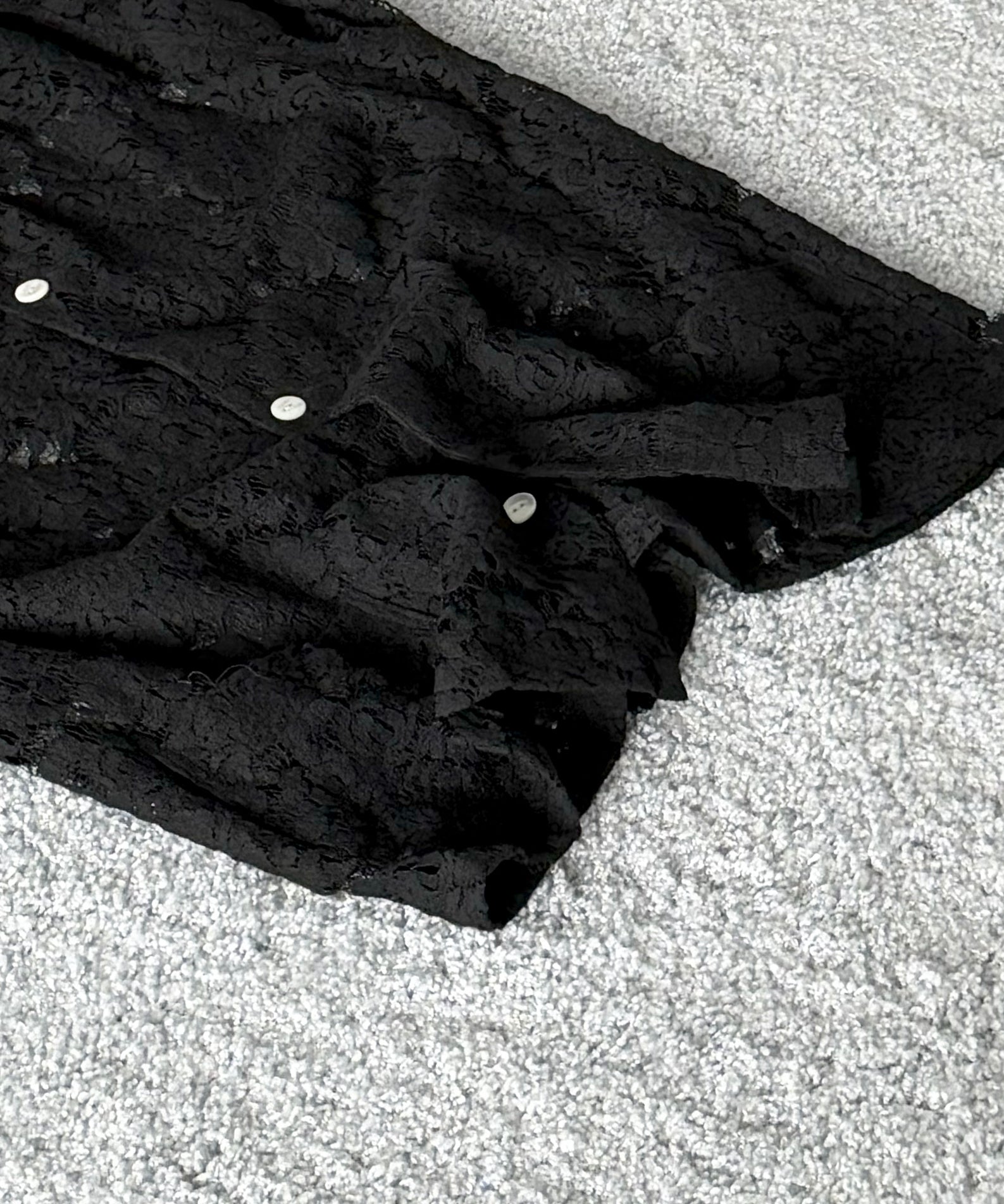 NEEDLES Widespread collar shirt - raschel lace "B-BLACK B"