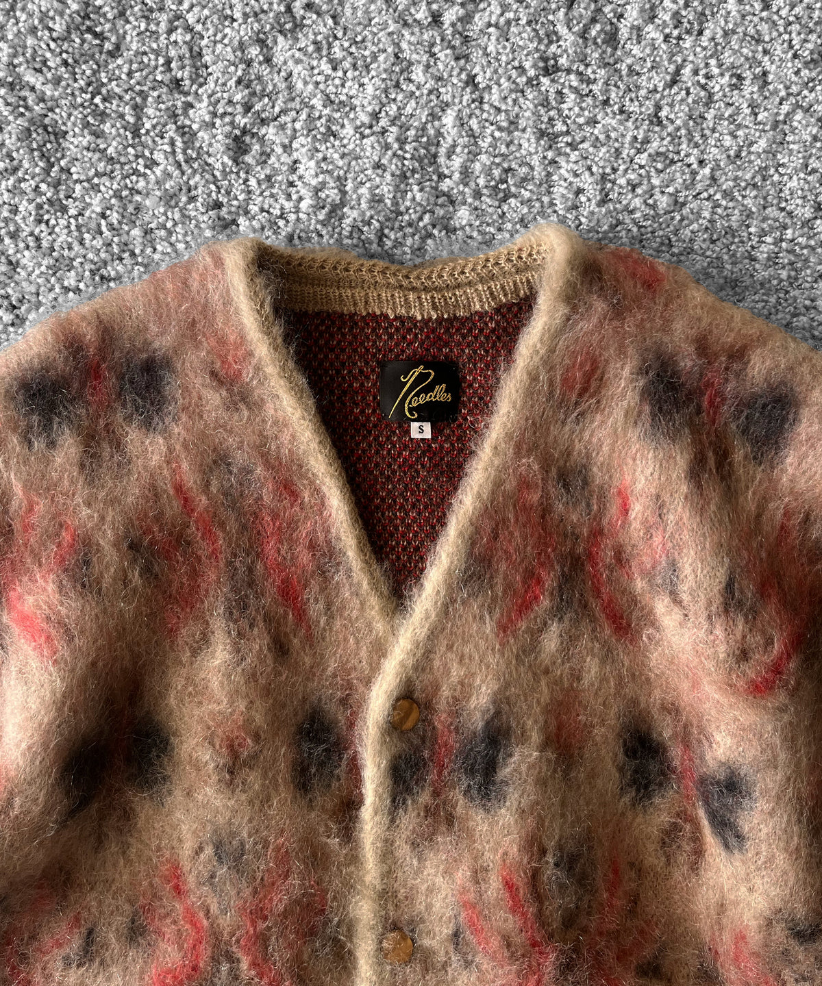 NEEDLES Mohair cardigan - folklore "CAMEL"